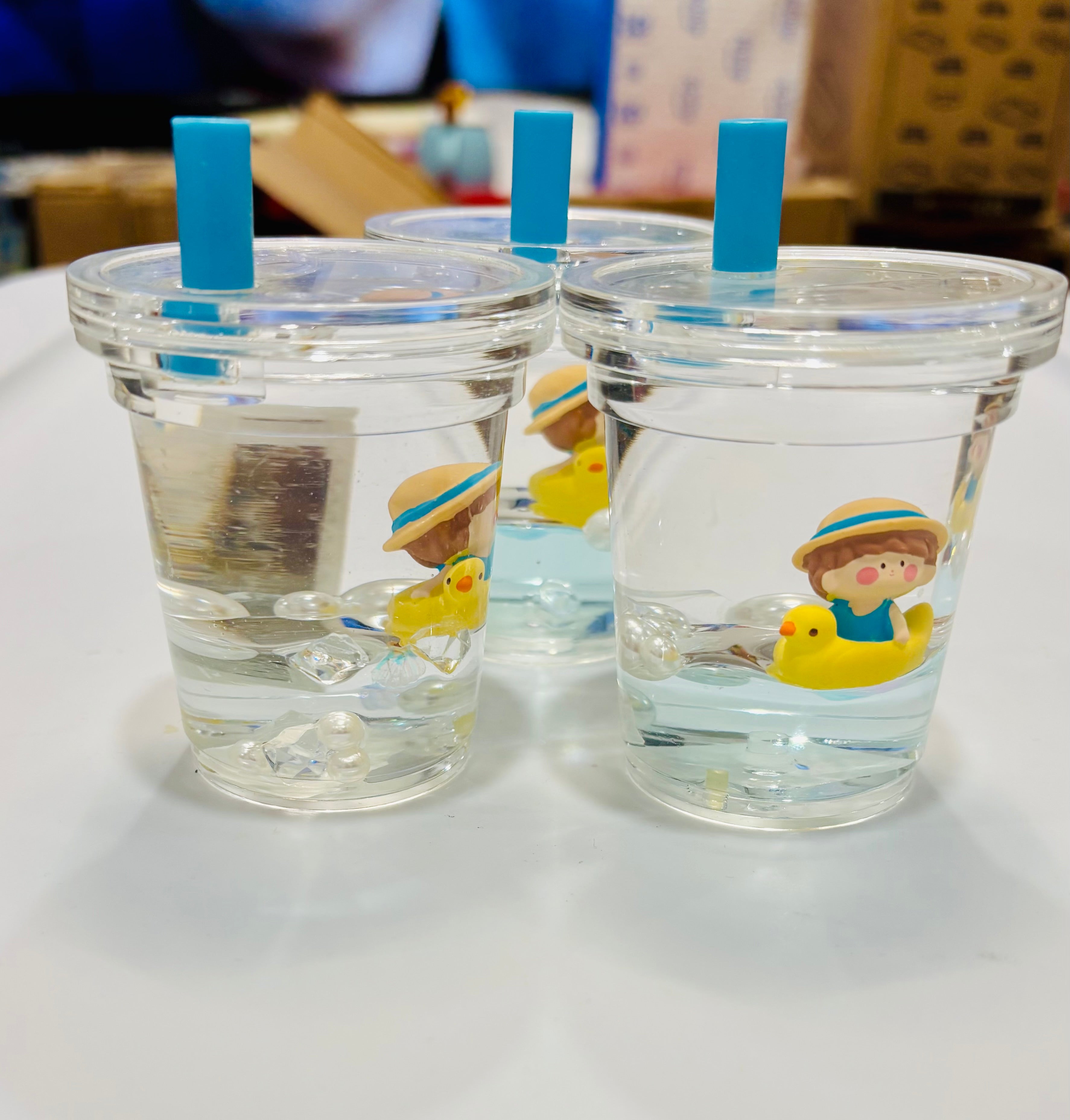 Cute Mini Liquid Decoration Cup – Kawaii Desk Decor Ornament