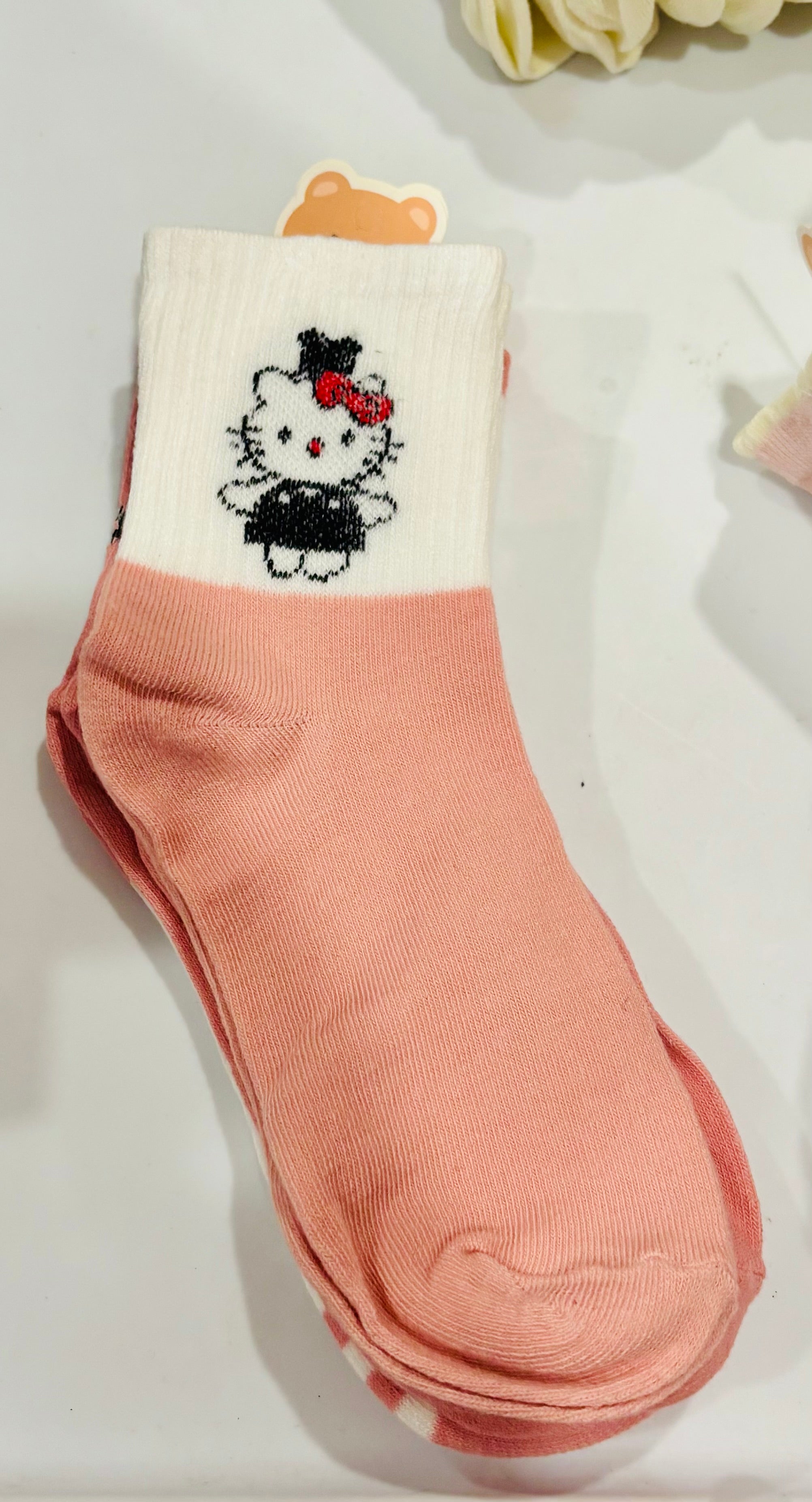 Cute Cartoon Socks Set– Kawaii Hello Kitty Style Ankle Socks for Women(3 pairs)