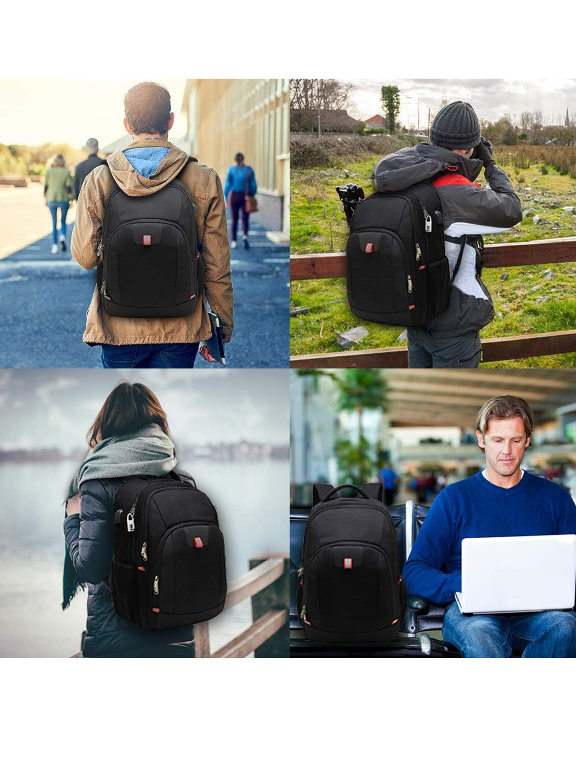 Della Gao Large Laptop Backpack Business Travel Backpack for Men/Women