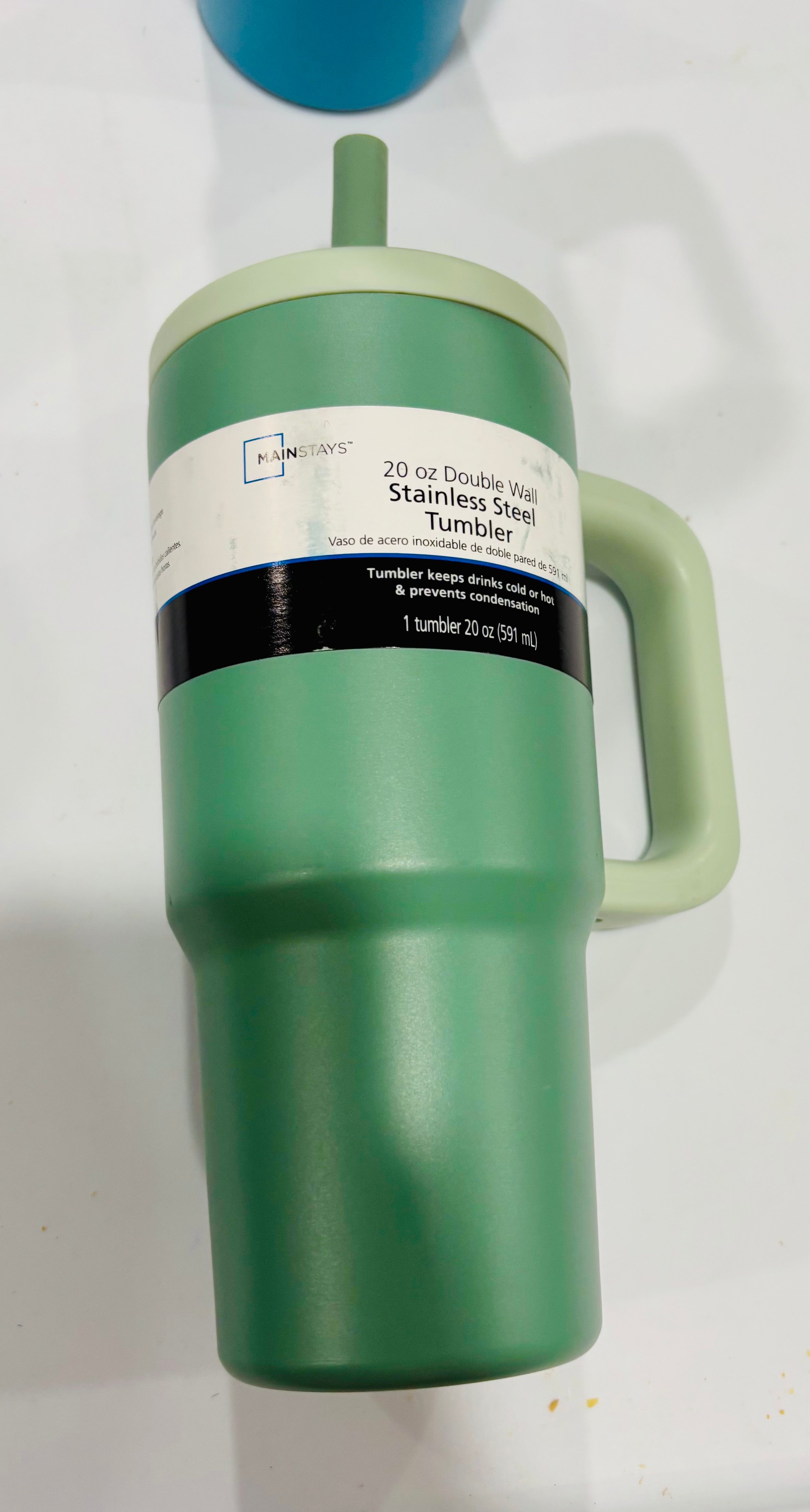20oz Stainless Steel Tumbler with Handle and Straw Insulated Travel Mug