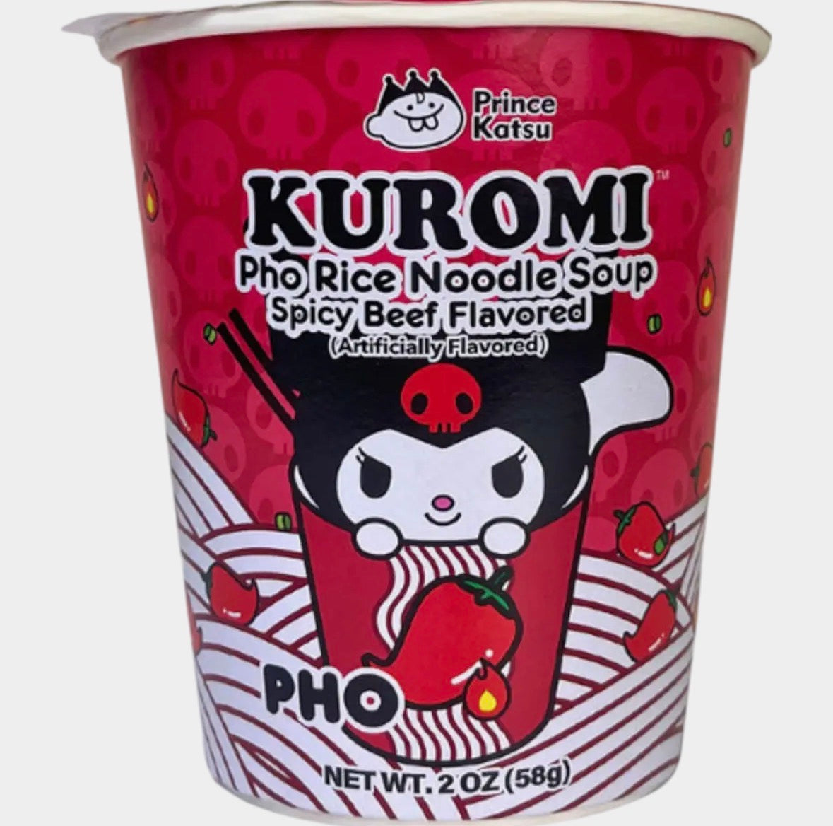 Kuromi Pho Rice Noodle Soup Spicy Beef Flavor Instant Cup Noodles