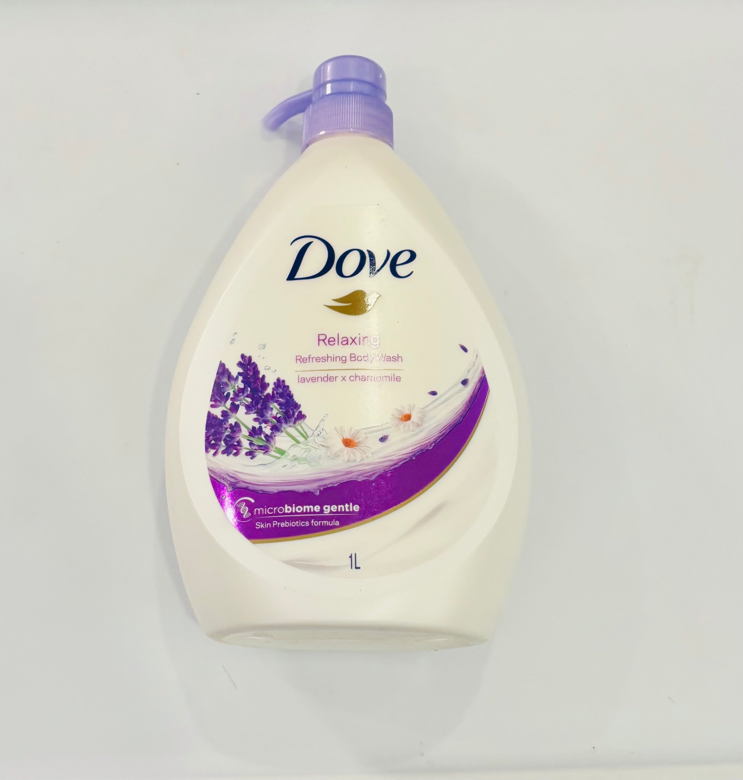 Dove Relaxing Body Wash 1L – Lavender & Chamomile Refreshing Shower Gel, Microbiome Gentle Prebiotic Formula