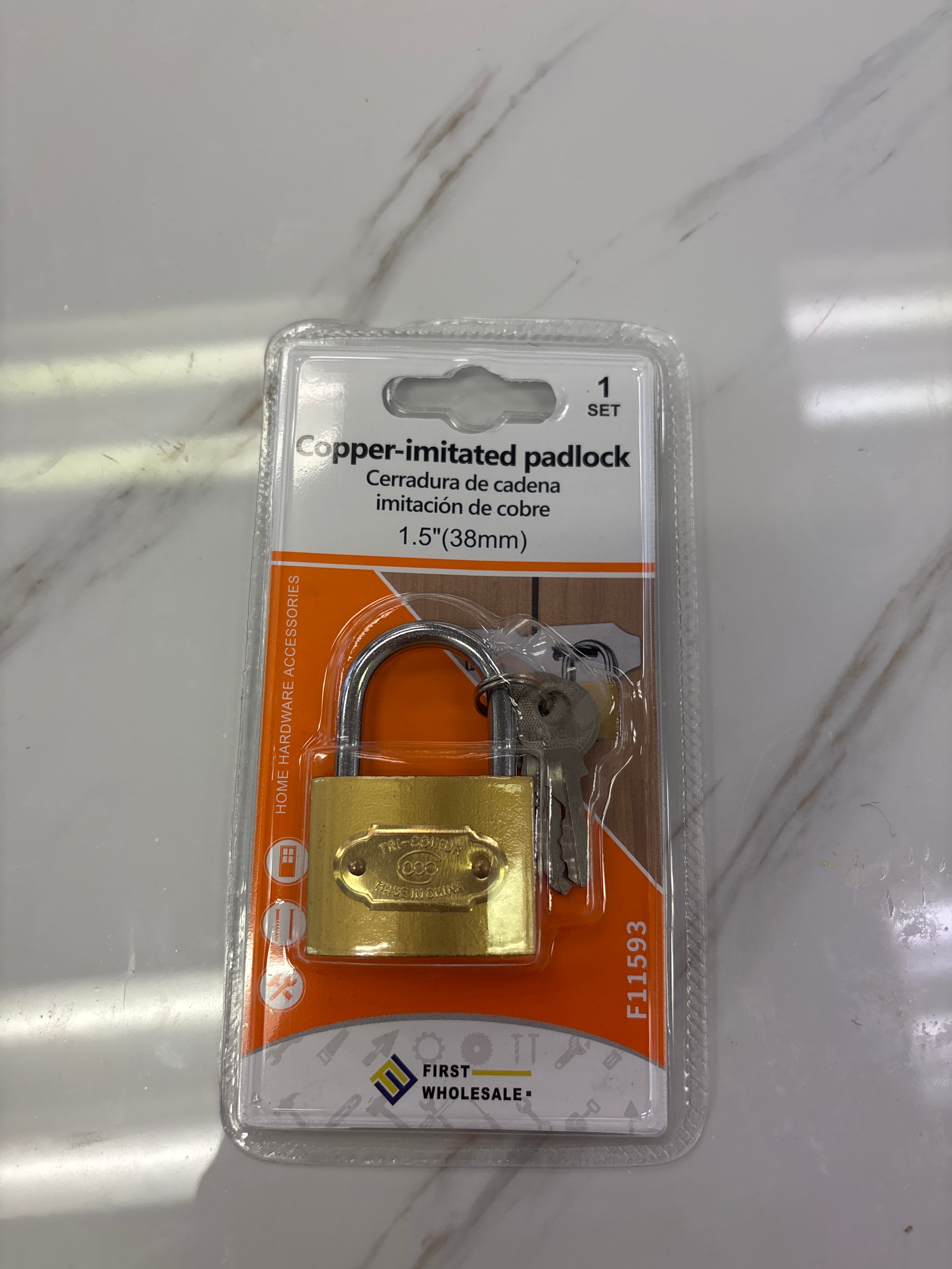 Copper imitated padlock