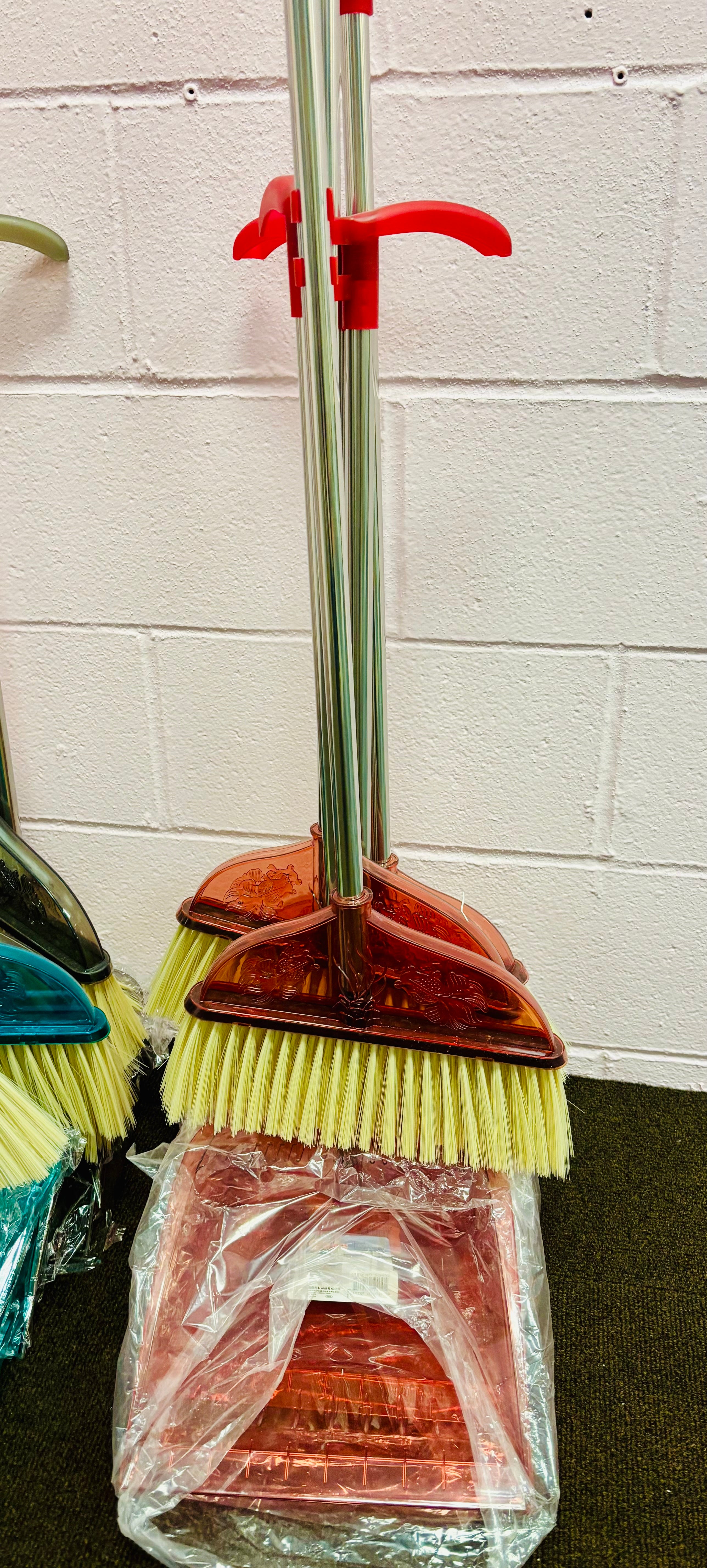 Broom and Dustpan Set with Long Handle – Upright Cleaning Set