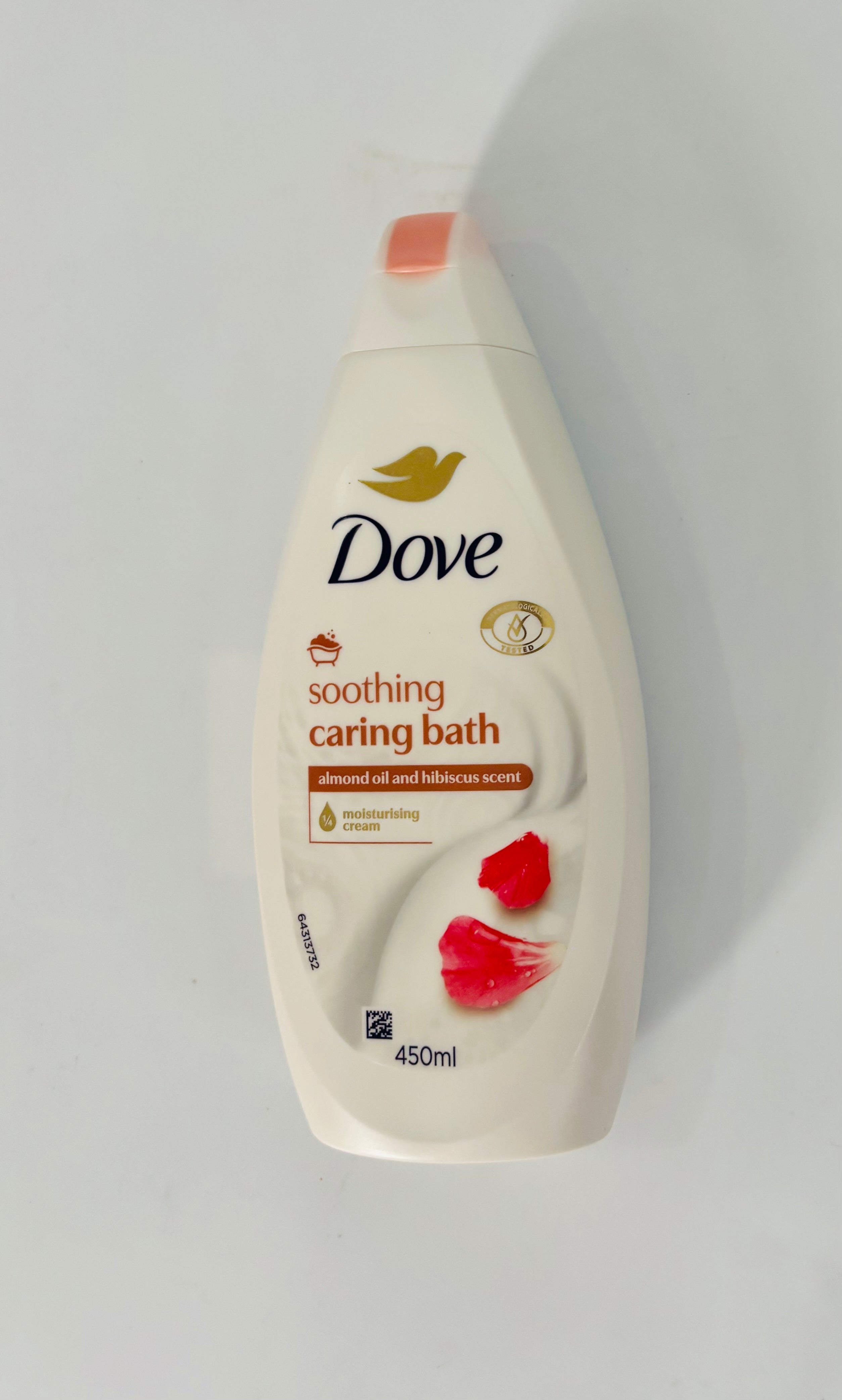 Dove Soothing Caring Bath 450ml – Almond Oil & Hibiscus Scent Moisturizing Bubble Bath & Body Wash
