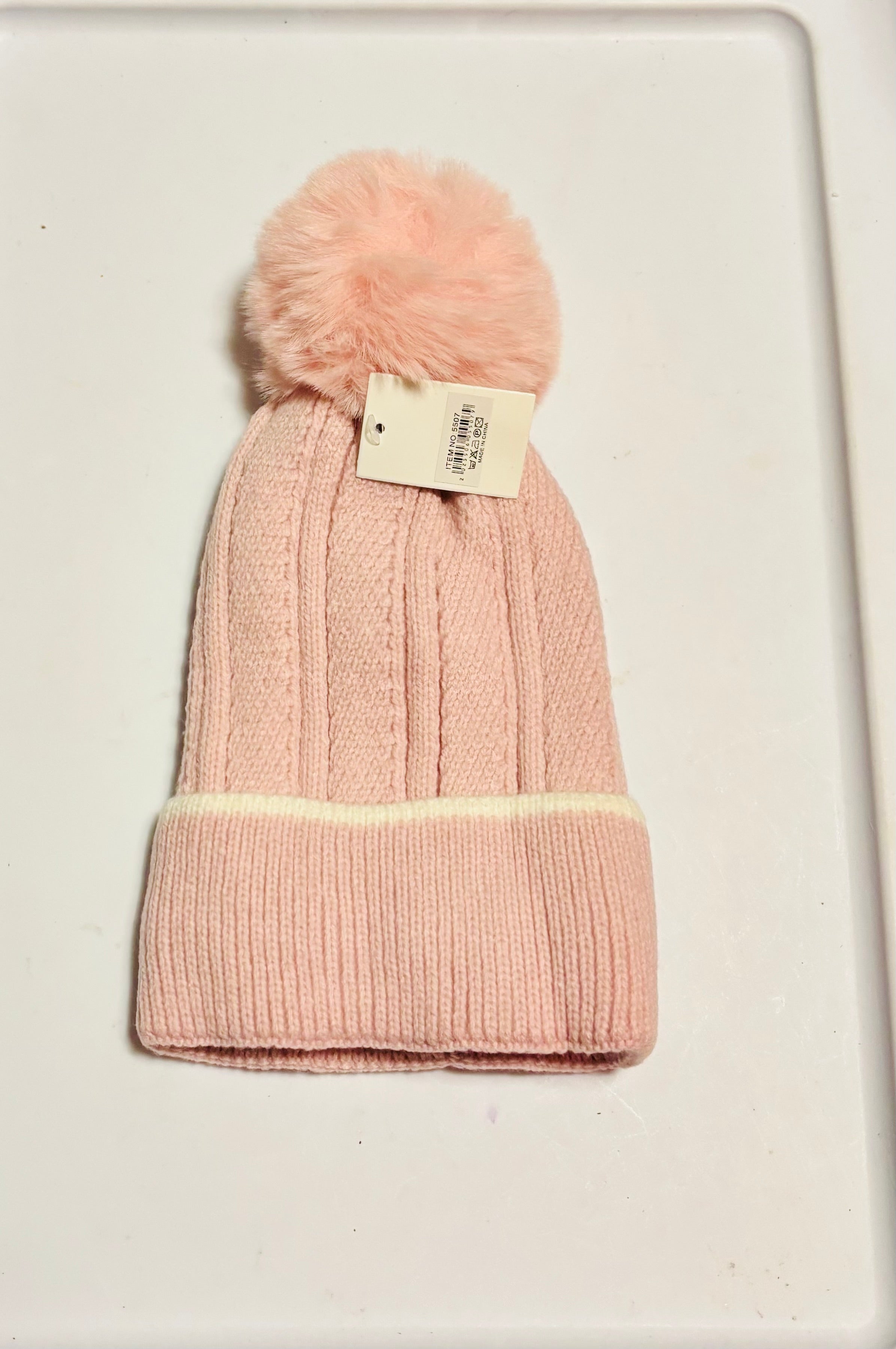 Winter Knit Beanie Hat with Pom Pom – Soft Warm Stretch Winter Hat