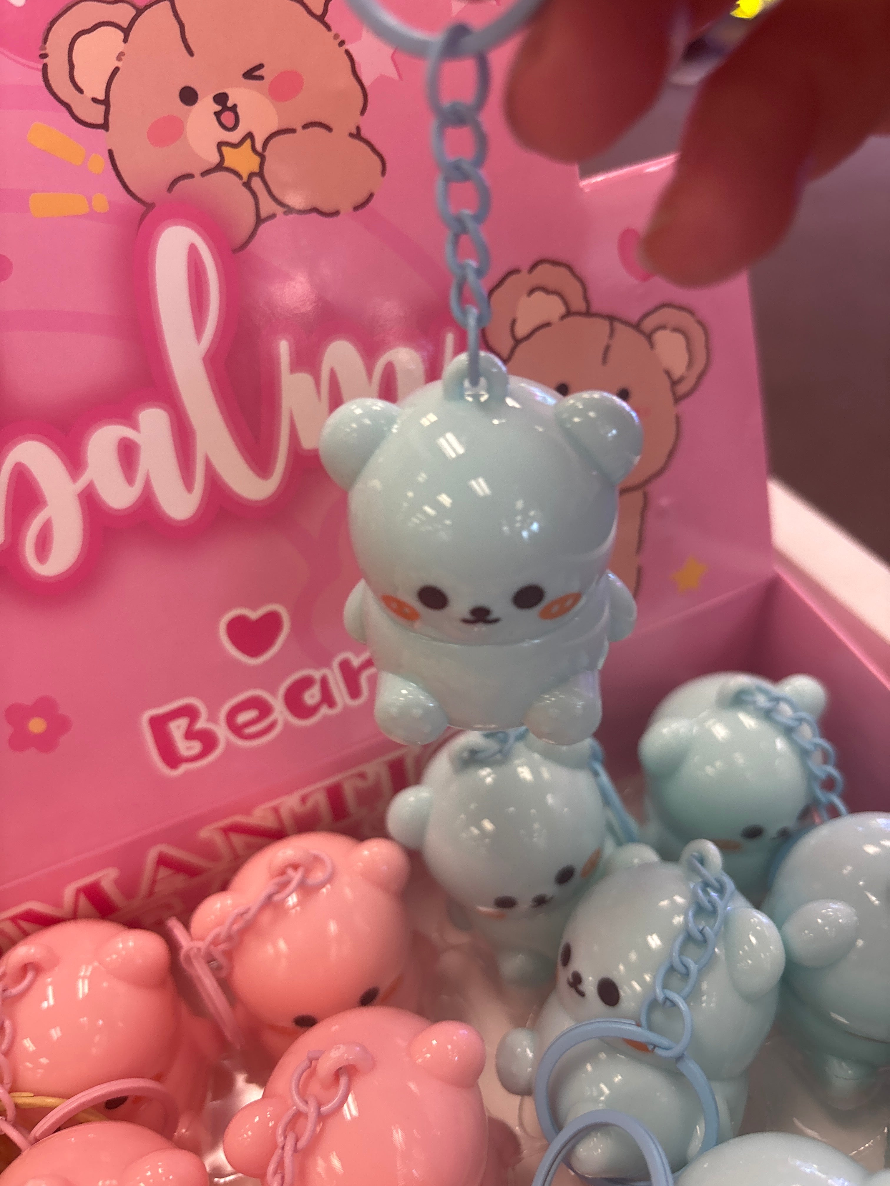 Lip balm bear keychain