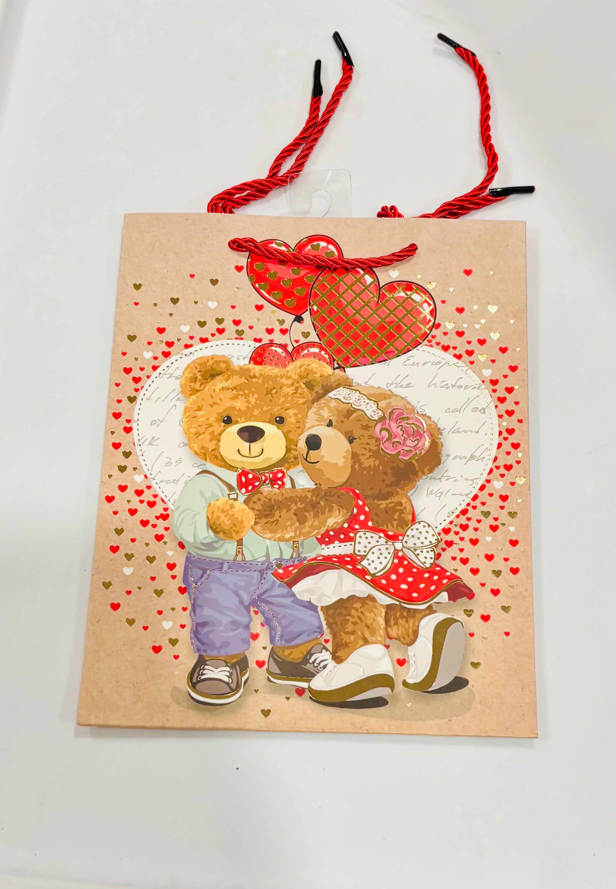 Cute Teddy Bear Gift Bag – Romantic Love Design Party & Gift Packaging