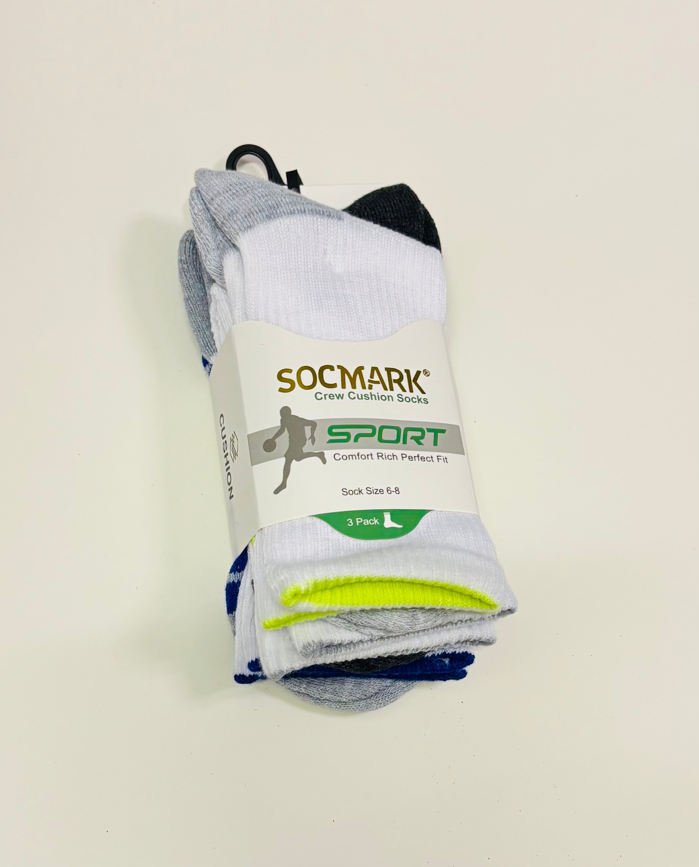 Sport Crew Cushion Socks (3 Pack) – Comfortable Athletic Crew Socks