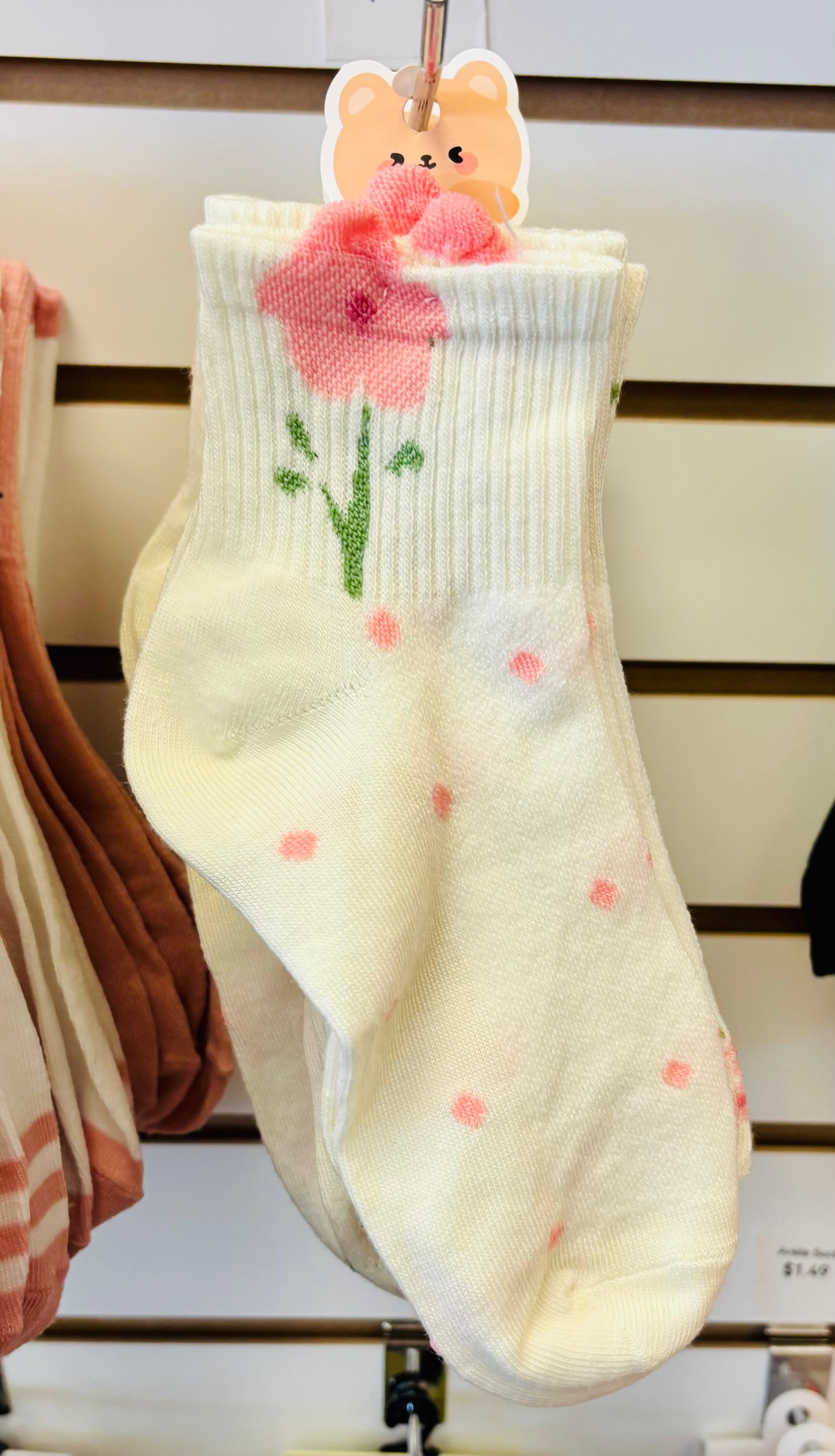 Cute Floral Ankle Socks Set for Women – Soft Cotton Kawaii Socks (Size 9–11)
