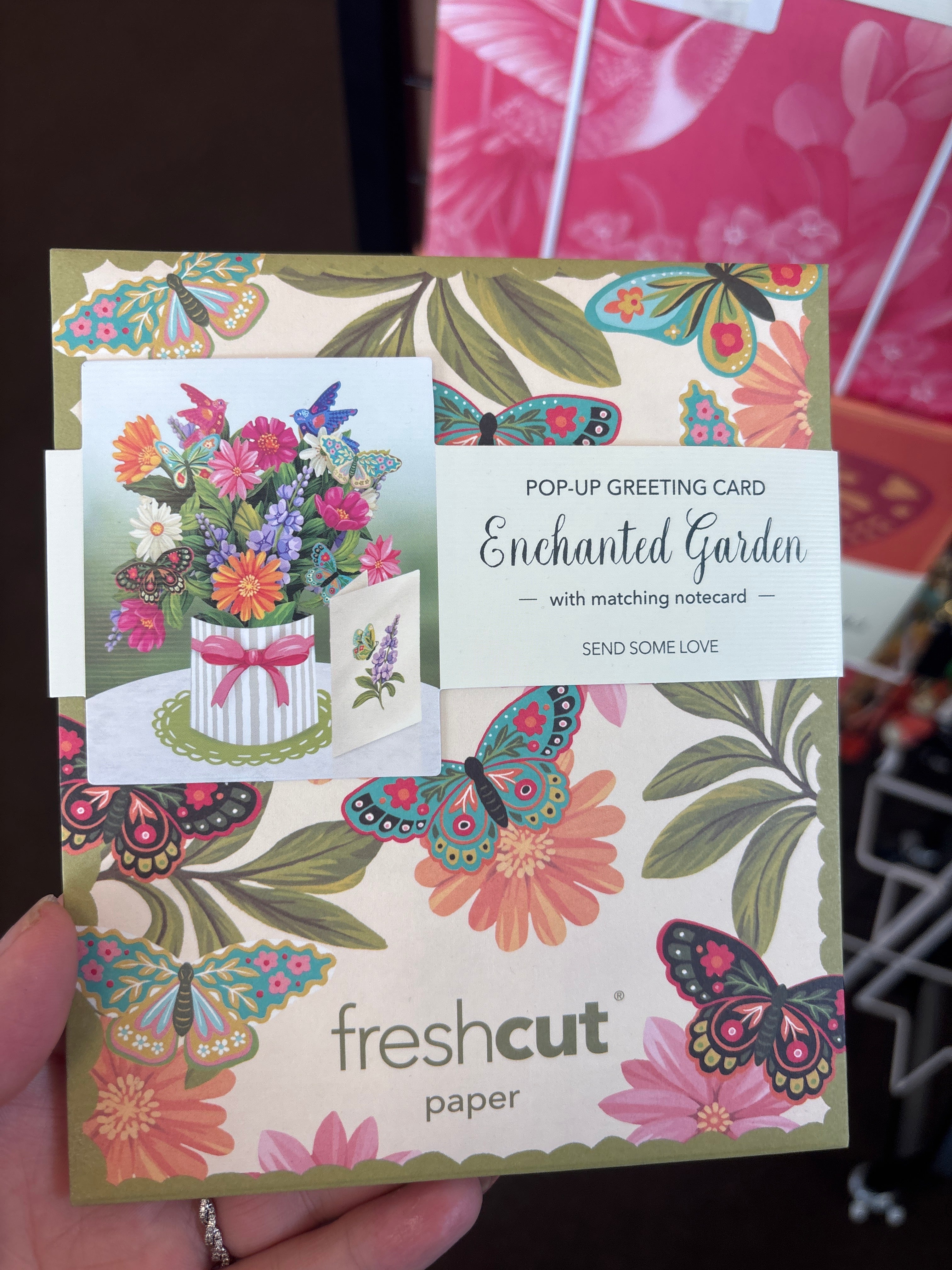 Pop up greeting card mini enchanted garden
