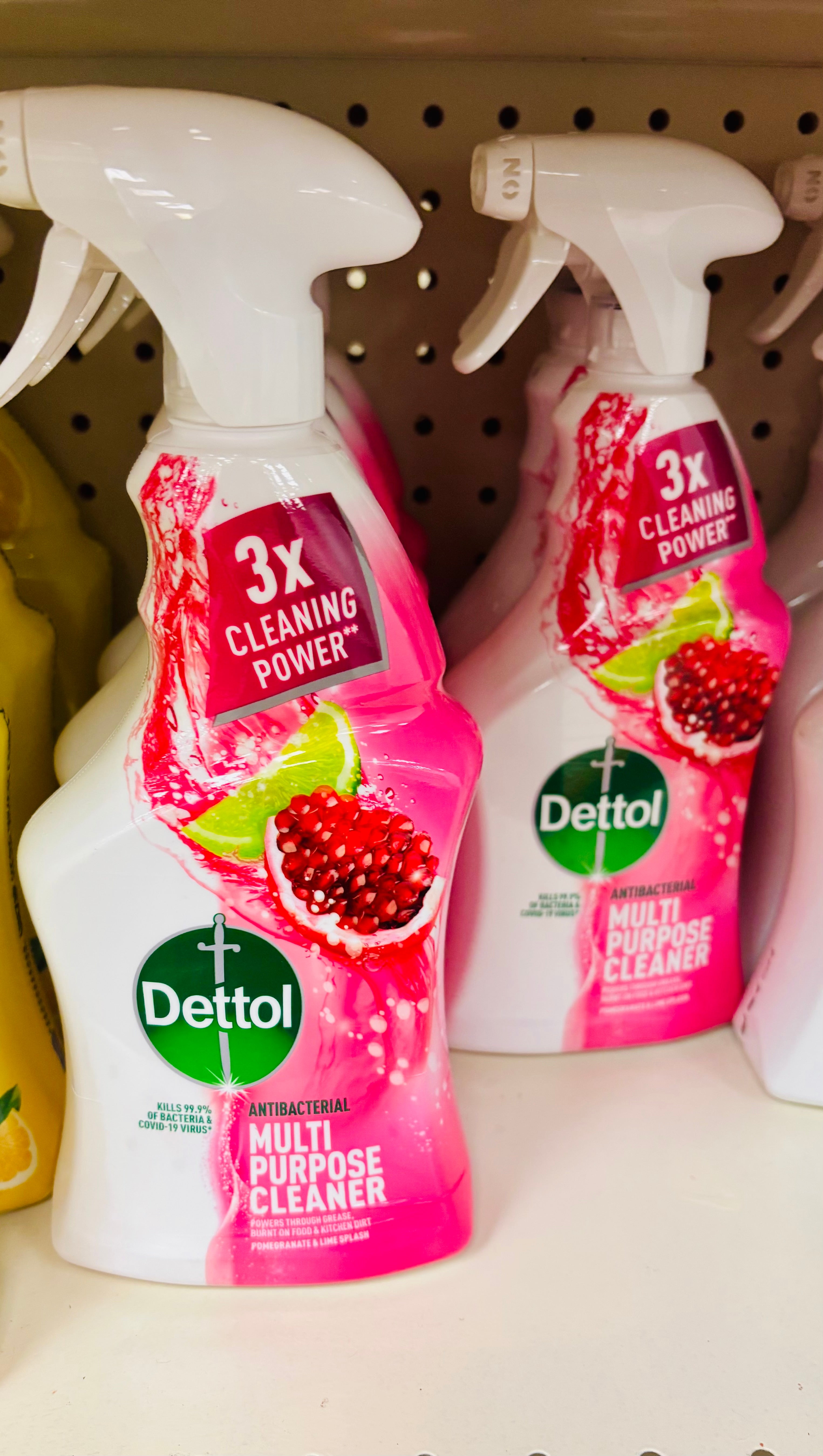 Dettol Antibacterial Multi-Purpose Cleaner Spray – 3X Cleaning Power, Pomegranate & Lime