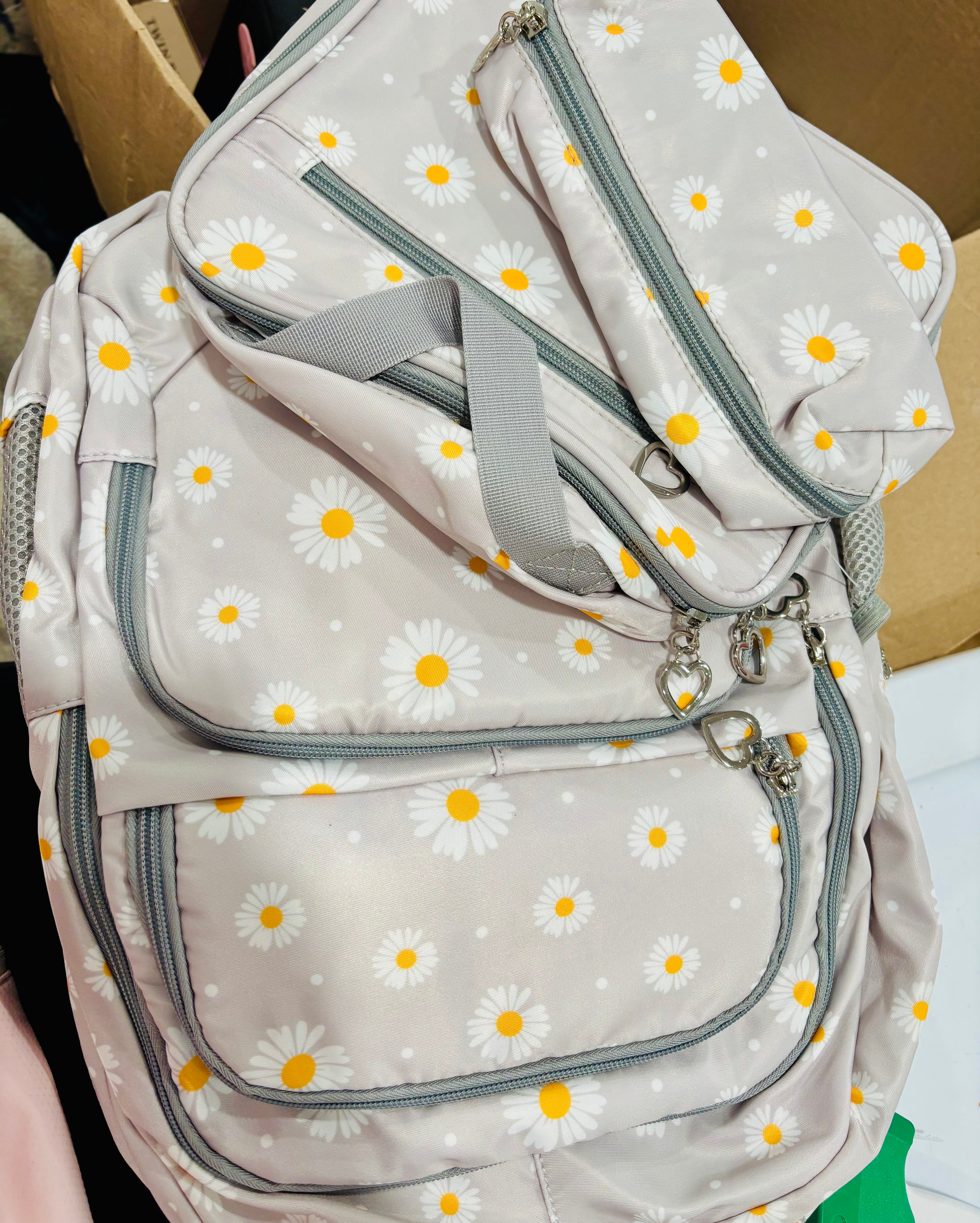 3 Pieces Floral Backpack Set Casual School Backpack with Lunch Bag & Pencil Case