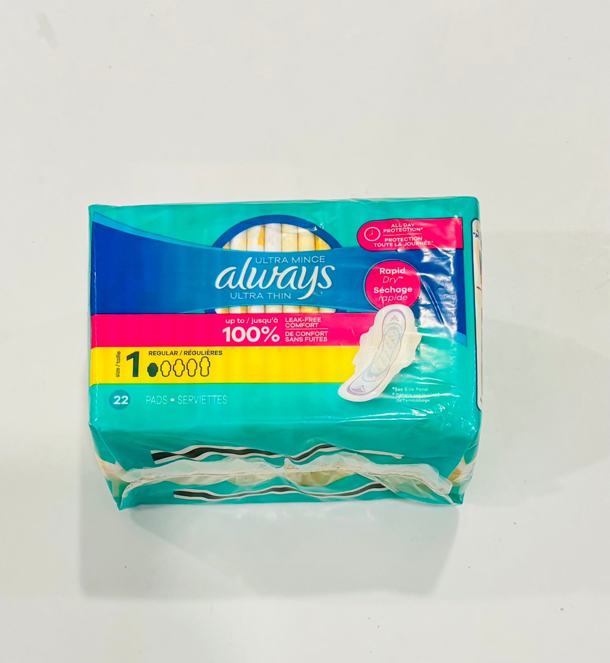 Always Ultra Thin Feminine Pads Regular Absorbency – Unscented Sanitary Pads, 22 Count
