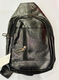 PU Leather Sling Bag – Mini Crossbody Chest Backpack