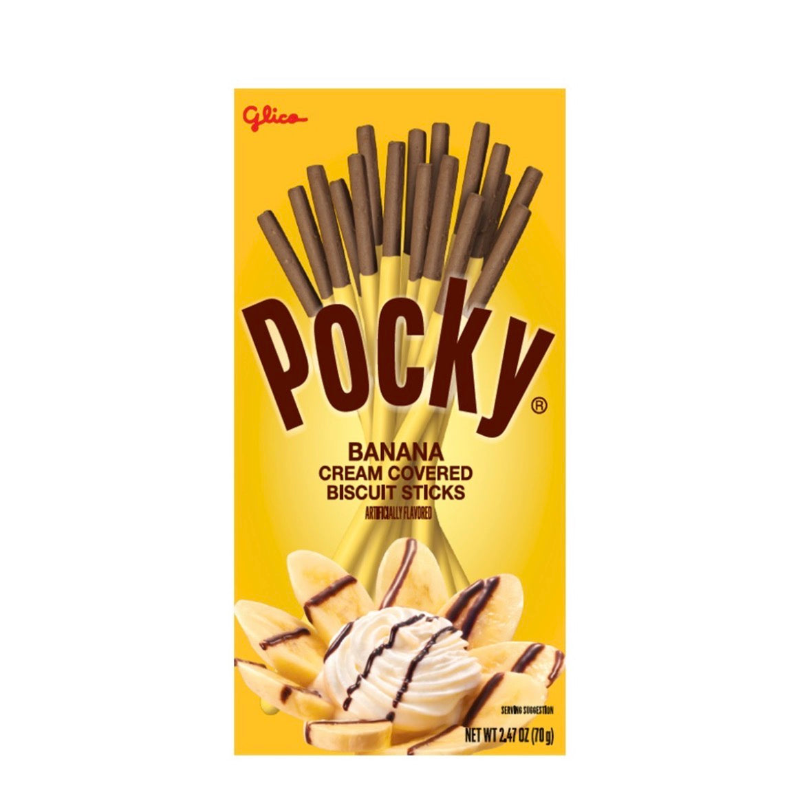 Glico Pocky Banana Cream Covered Biscuit Sticks Japanese Snack 70g
