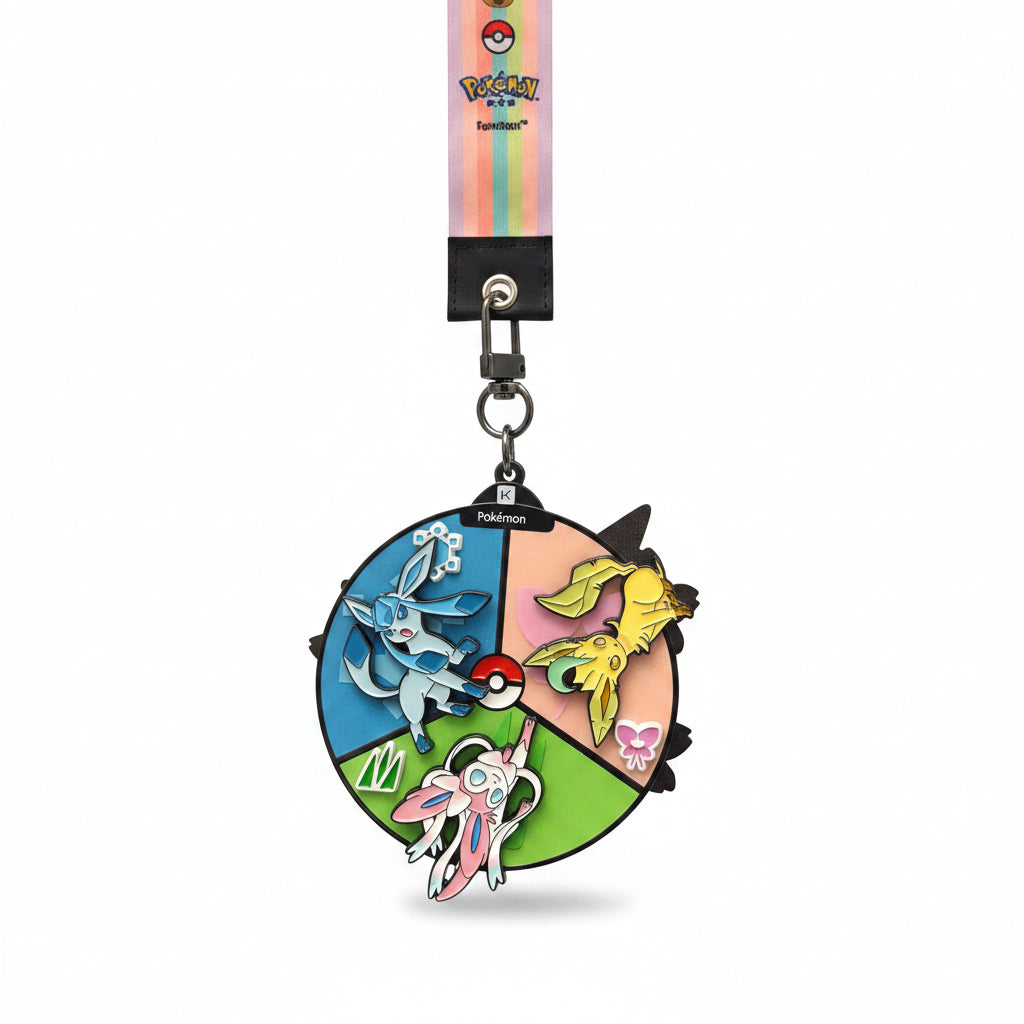 Pokémon Eeveelution Collectible Medal & Lanyard with 3 Pins
