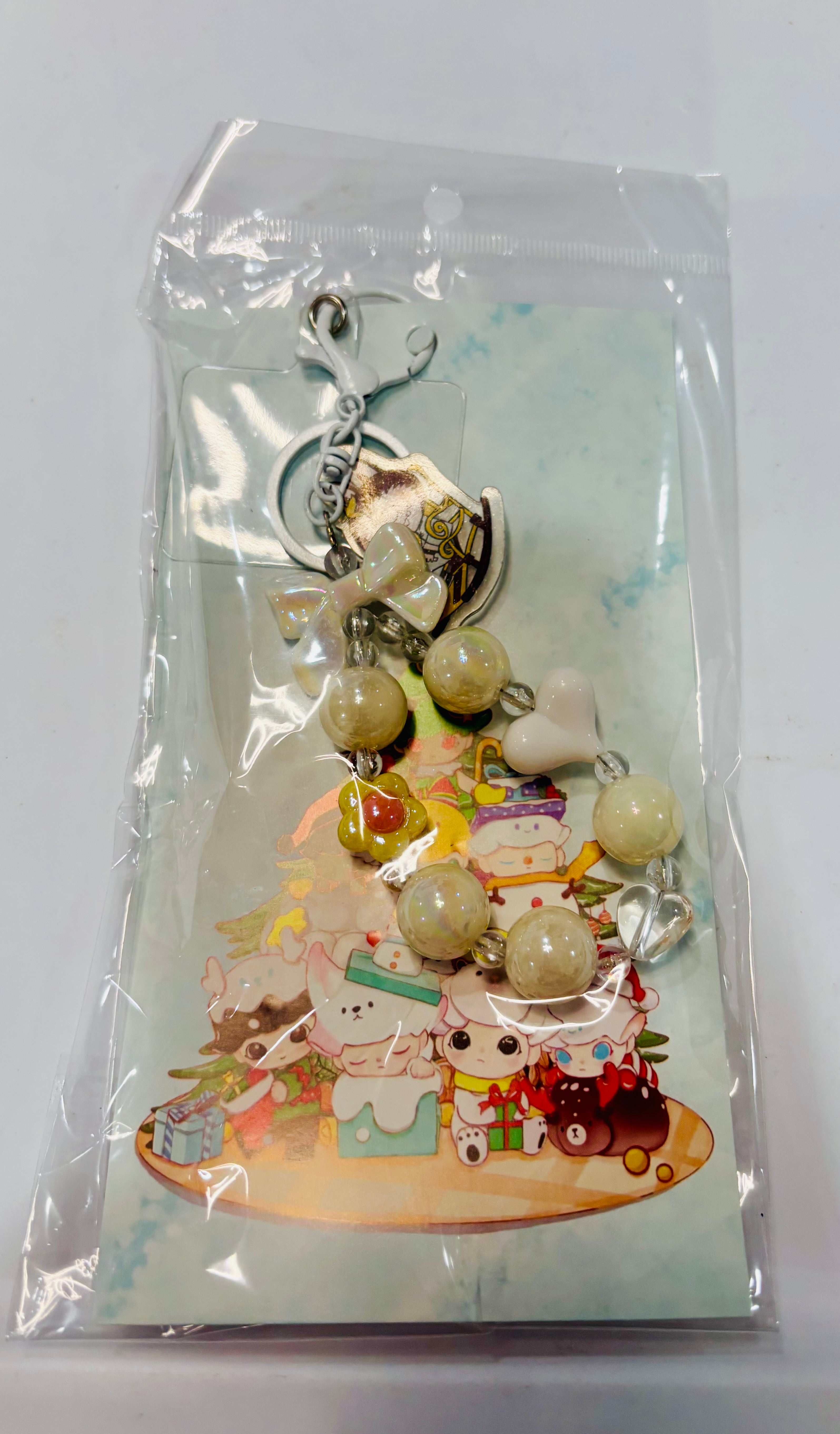 Cute Kawaii Beaded Keychain Phone Charm Bracelet Keychain Gift