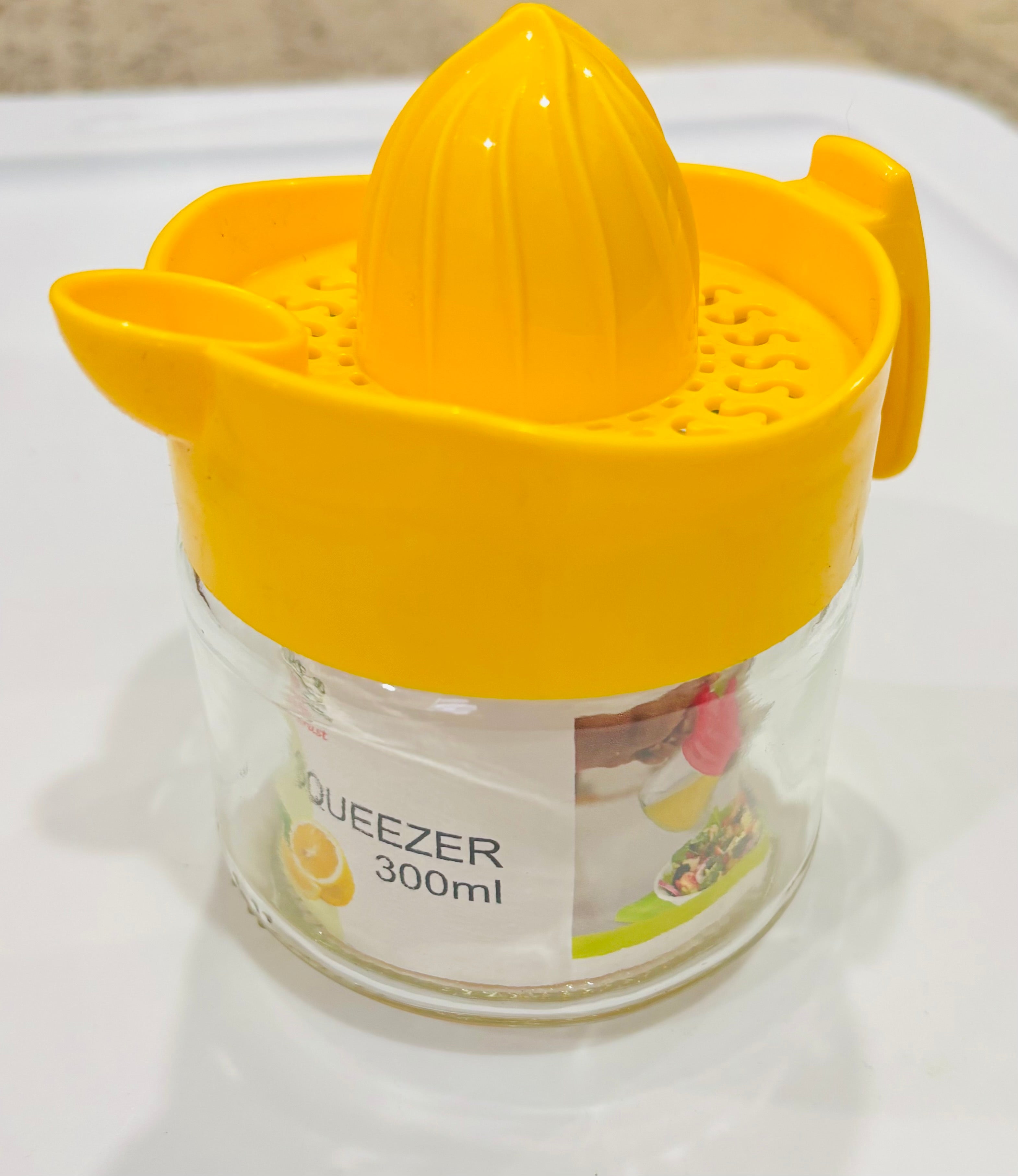 Glass Lemon Squeezer Jar 300ml – Manual Citrus Juicer with Storage Jar