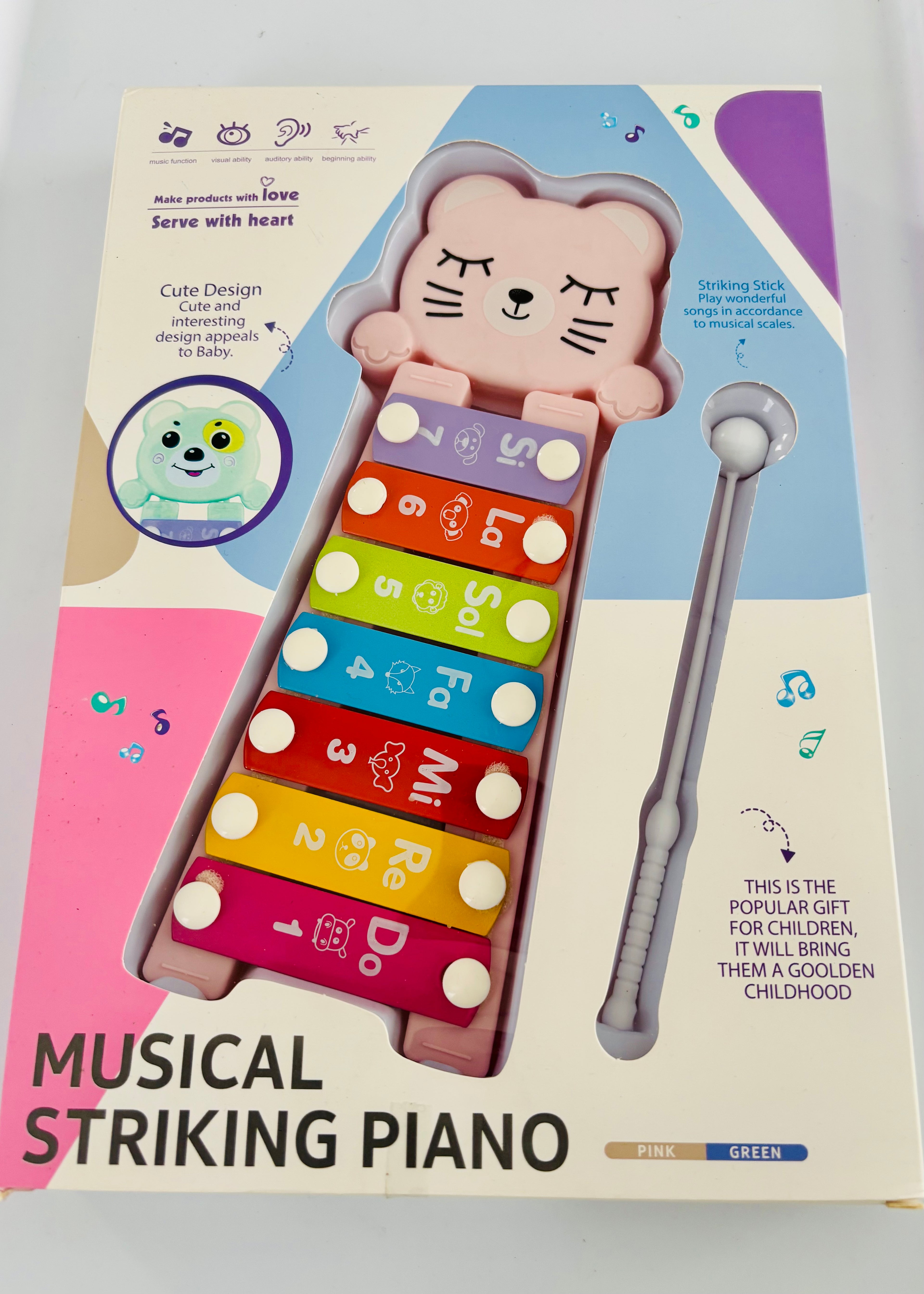 Cute Bear Kids Xylophone – Educational Musical Toy