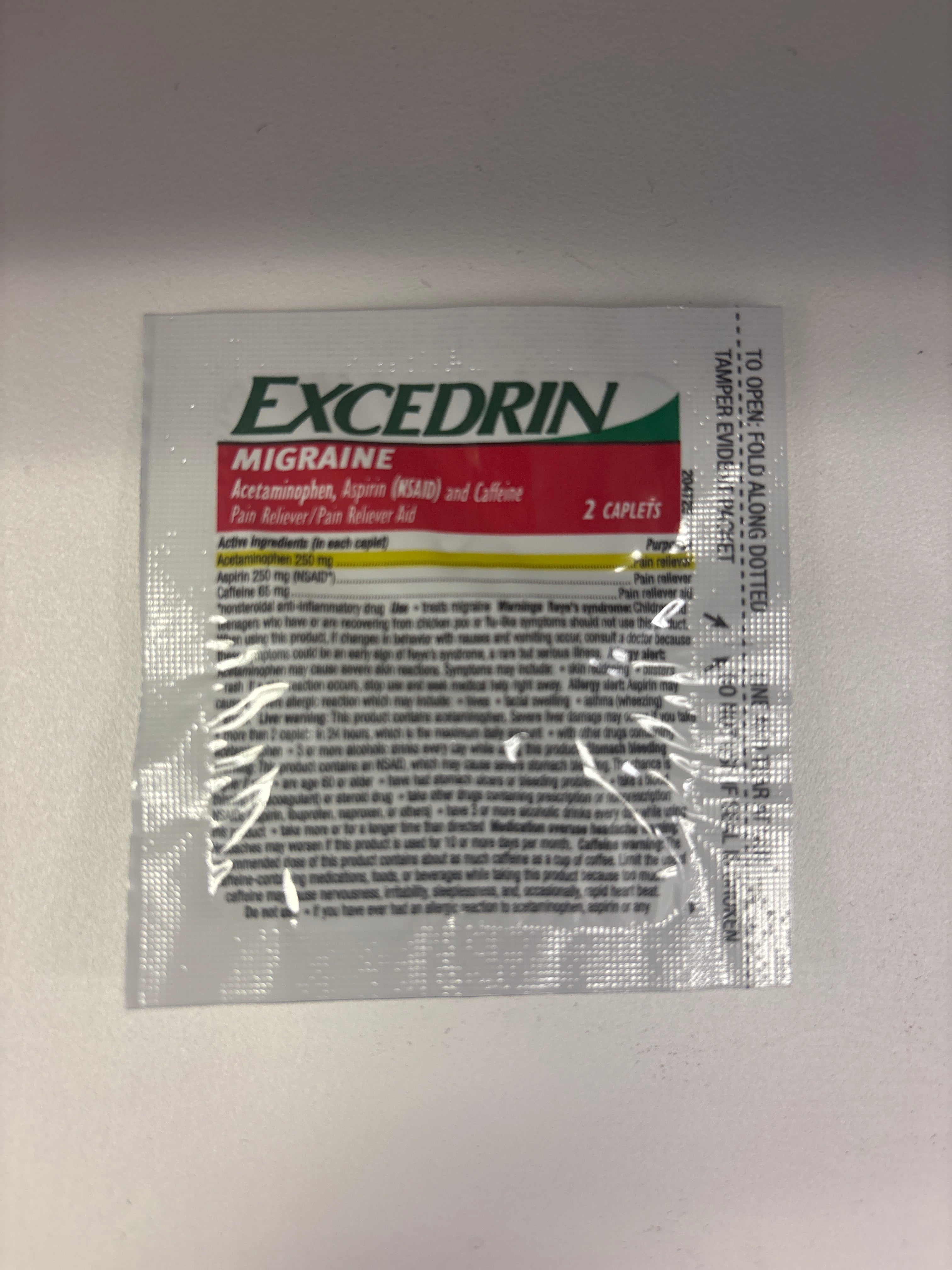 Excedrin Migraine Pain Relief Caplets 2 Count