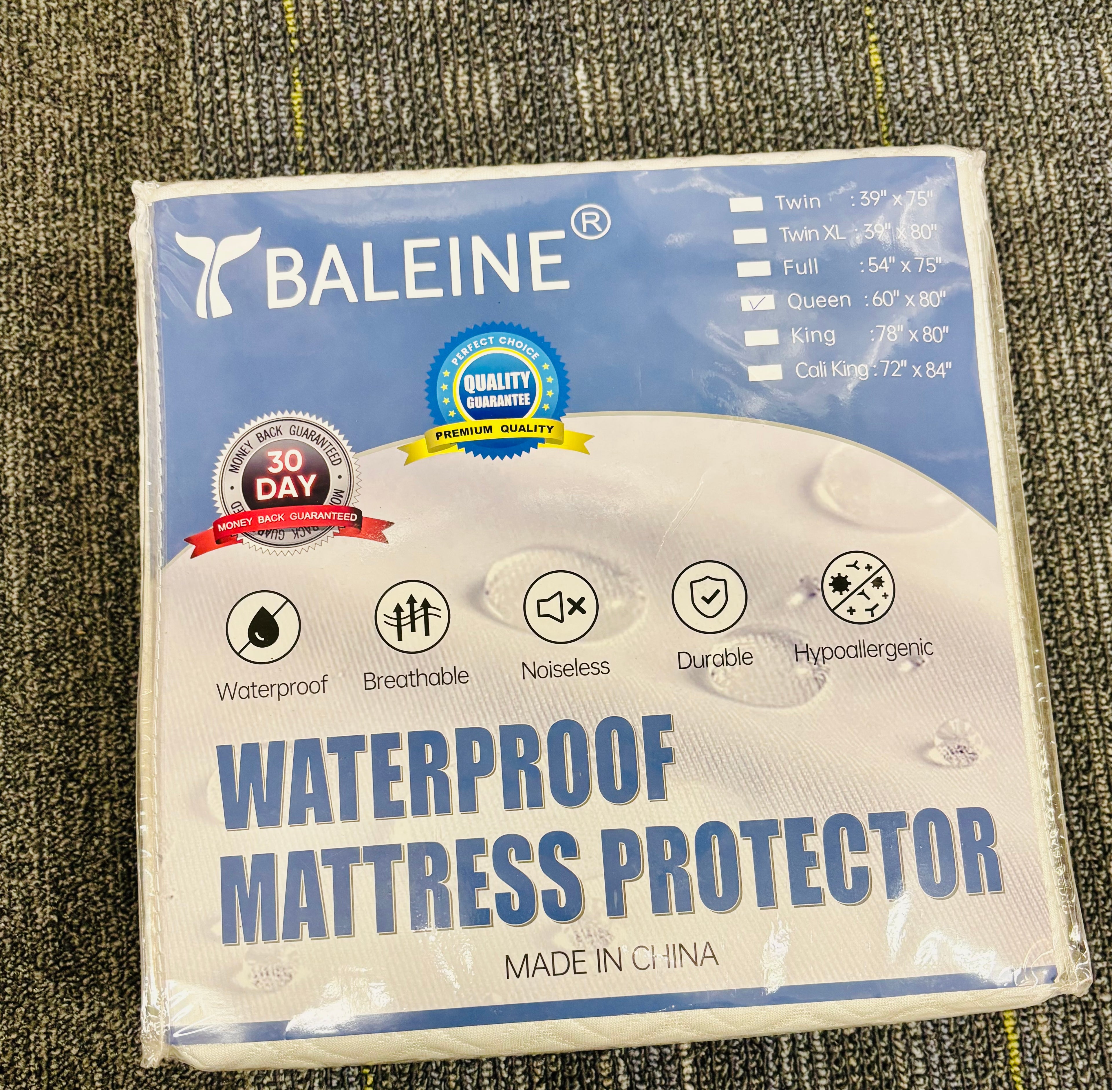 BALEINE Waterproof Mattress Protector Queen Size – Breathable Noiseless Bed Cover