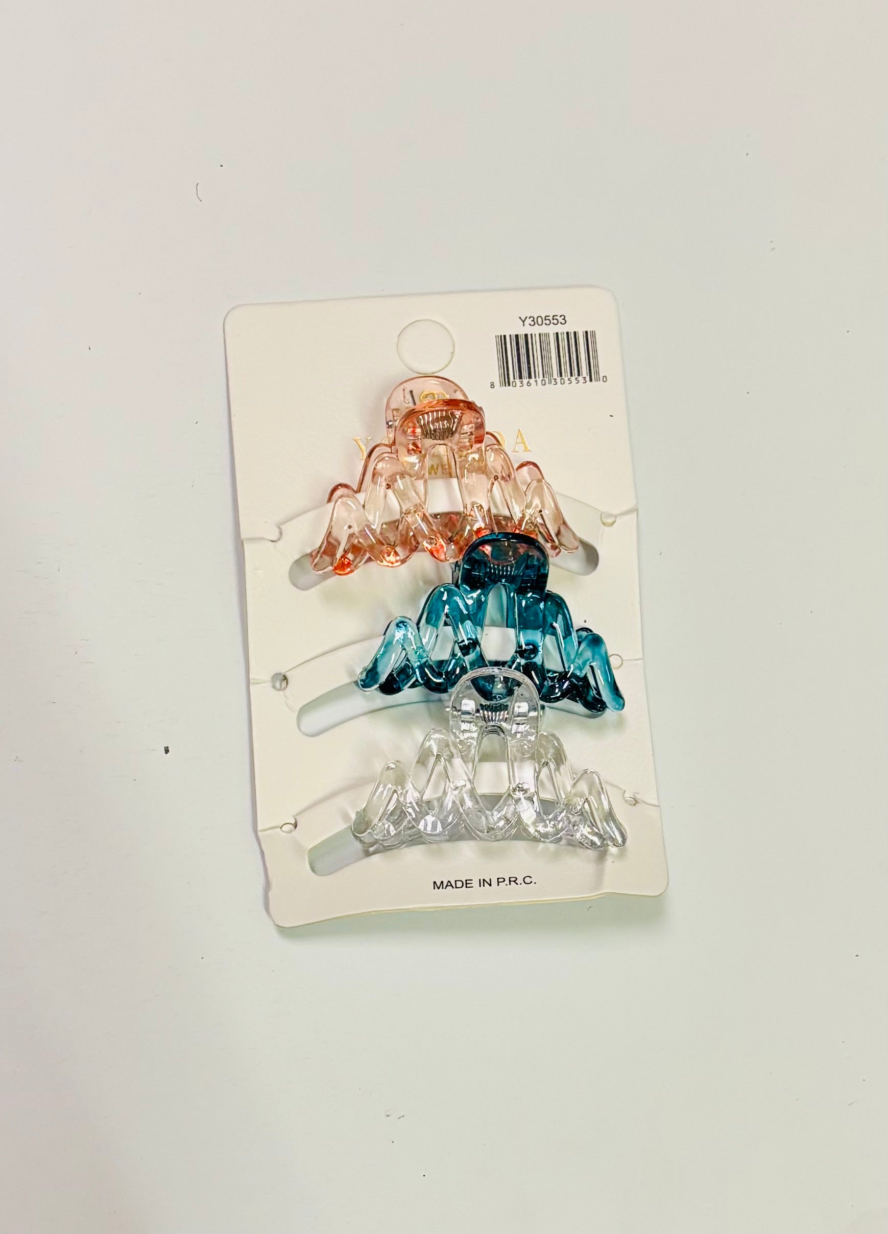 Mini Acrylic Hair Claw Clip Set – Transparent Hair Clips for Women & Girls (3 Pack)