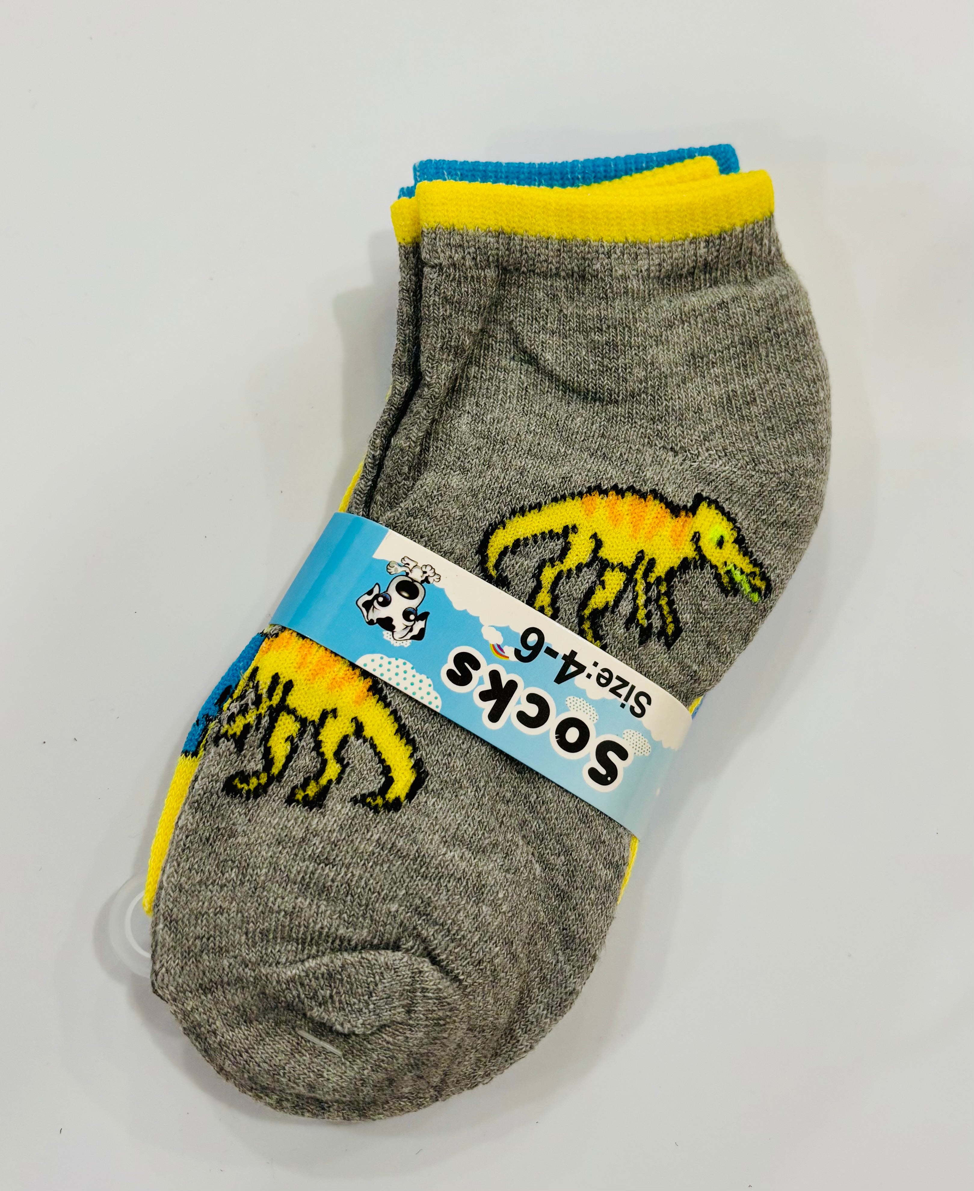 Kids Cotton Ankle Socks – Soft & Breathable (Size 4-6) 3 pairs