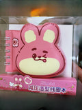 Khopink Strawberry Bunny Squishy Spiral Notebook