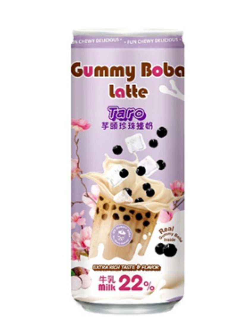 Boba latte taro drink