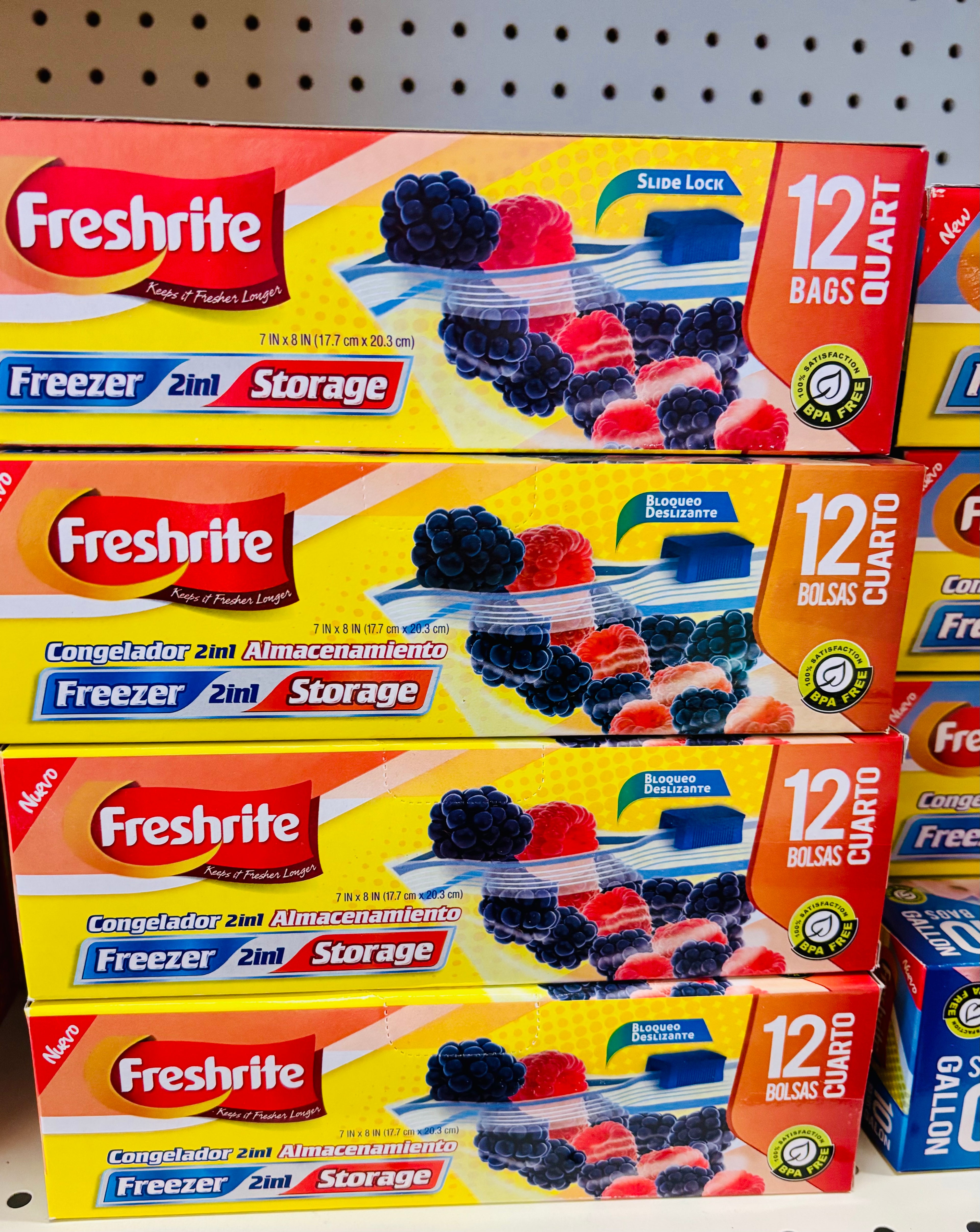 12pcs quart size freezer bags
