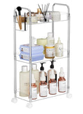3-Tier Rolling Storage Cart with Wheels – Bathroom Kitchen Organizer