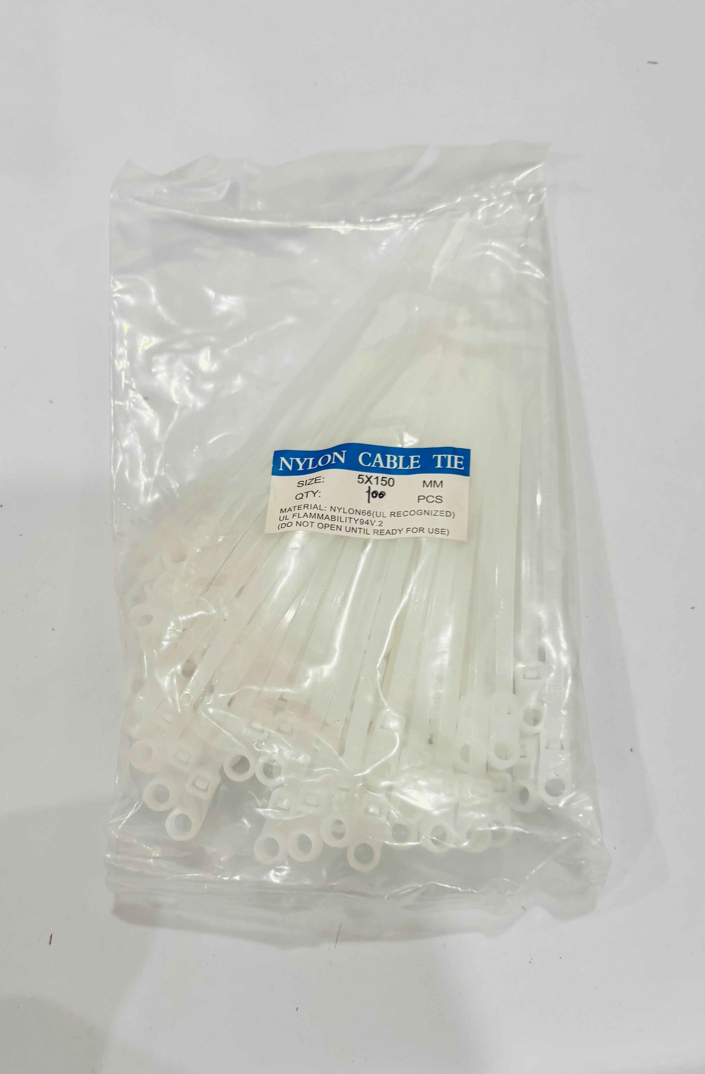 Nylon Cable Ties 5×150mm – 100pcs Zip Tie Pack