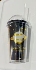 Astronaut Tumbler with Straw – Cute Space Theme Double Wall Reusable Cold Cup