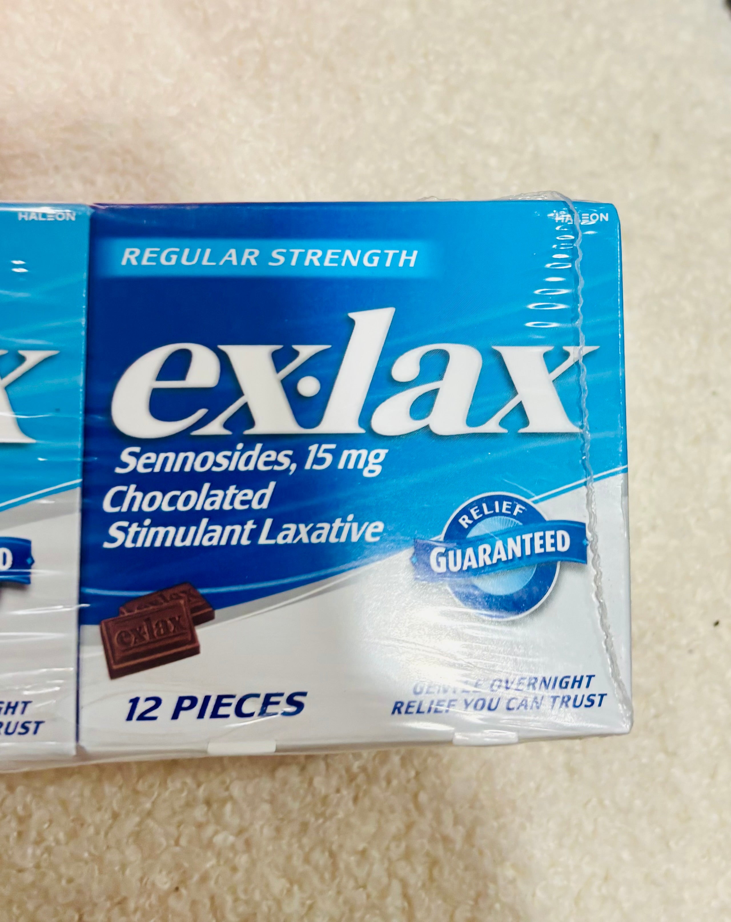 Ex-Lax Chocolated Laxative Tablets 15mg – Gentle Overnight Constipation Relief (12 Pieces)