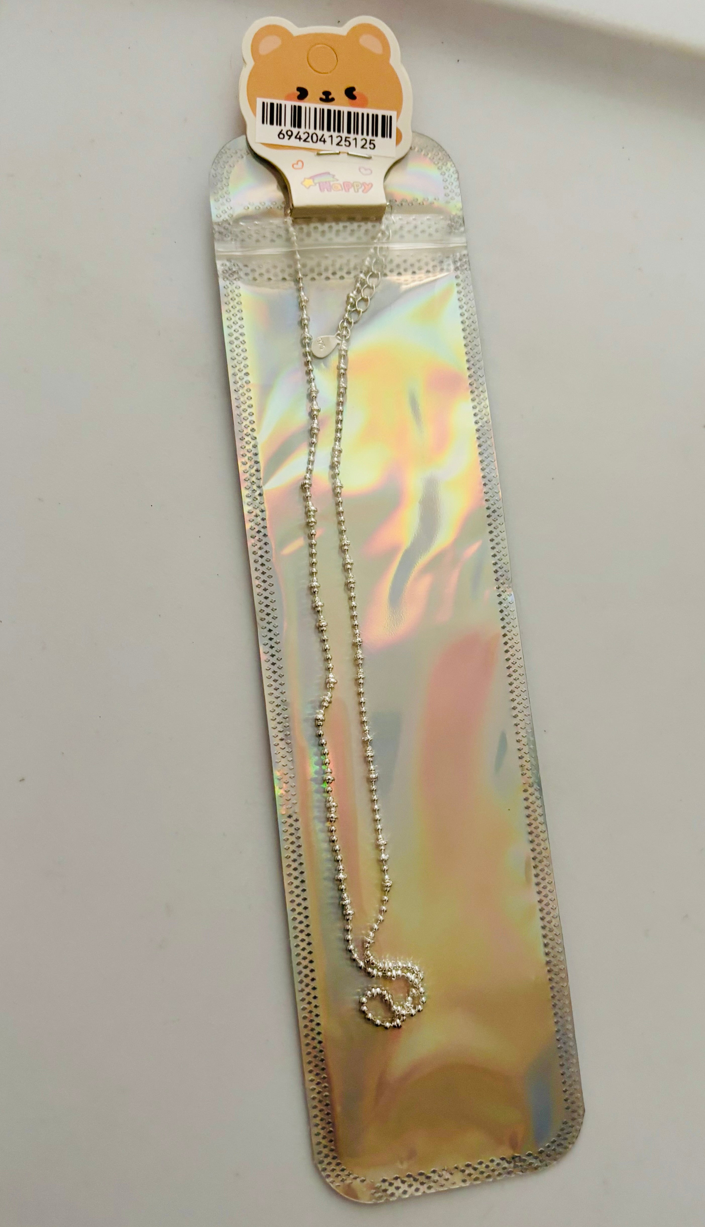 S925 Sterling Silver Beaded Chain Necklace – Minimalist Layering Jewelry