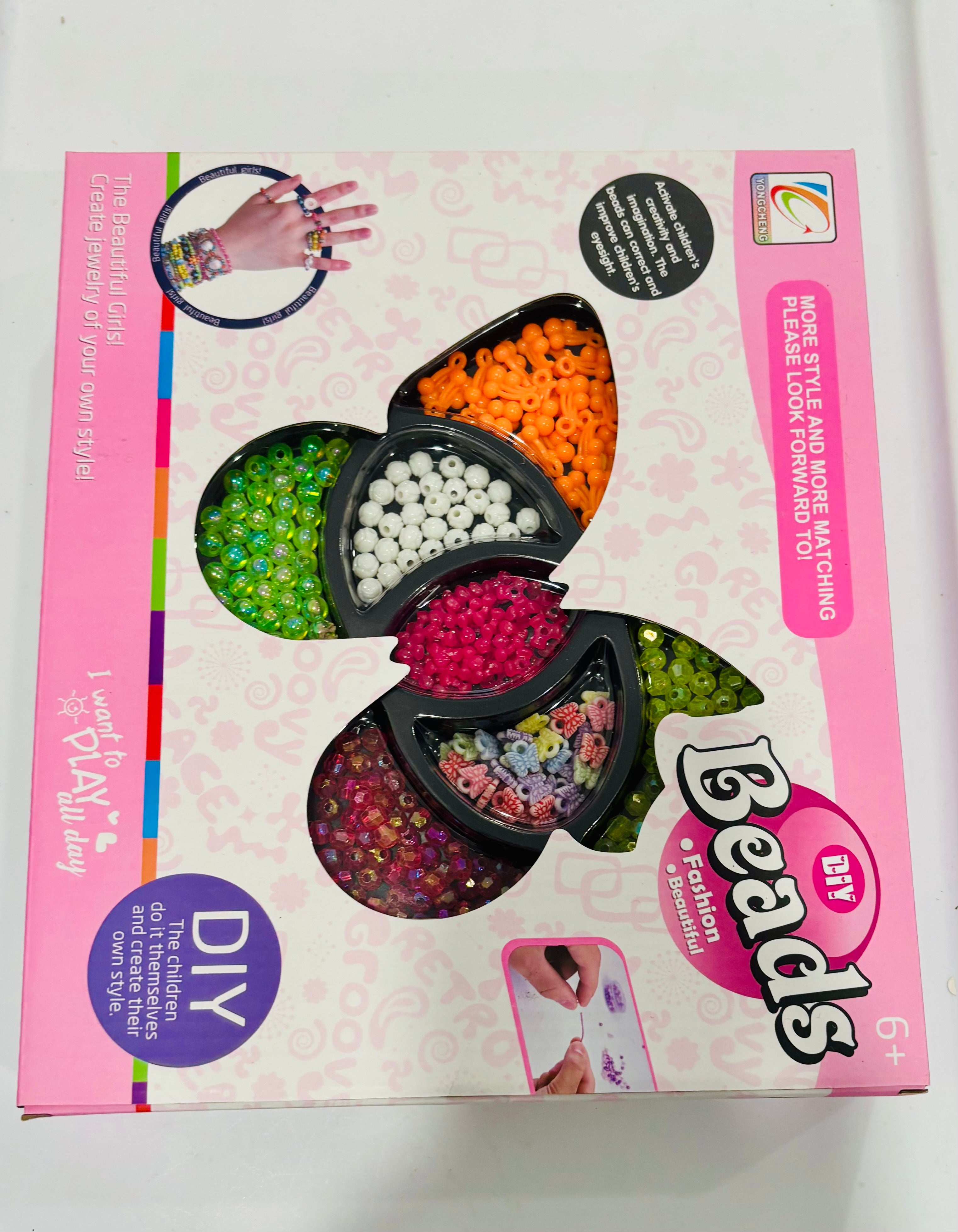 DIY Beads Jewelry Making Kit for Kids – Colorful Bracelet & Necklace Craft Set, Creative DIY Bead Kit Ages 6+