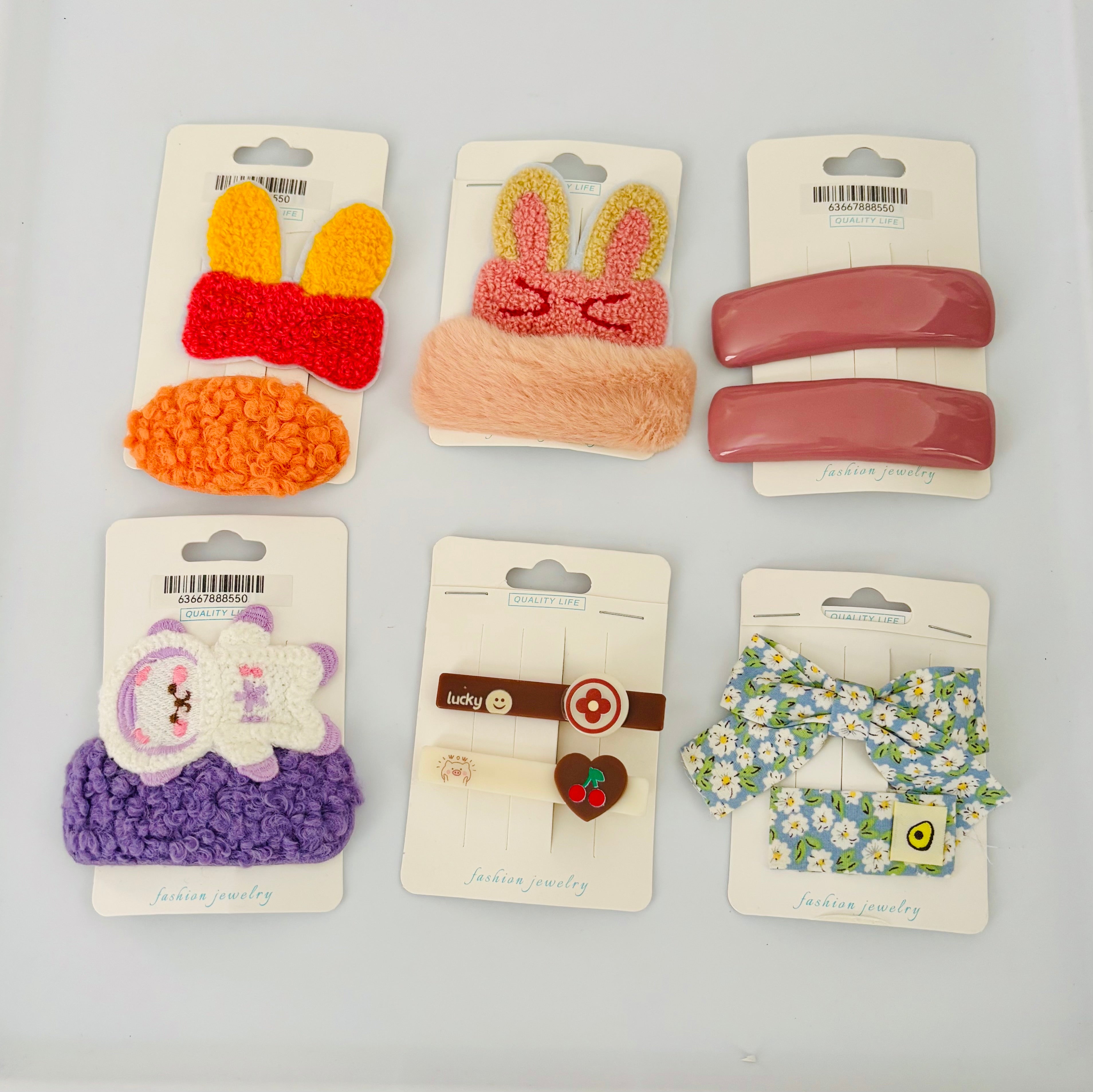 Cute Hair Clips Set – Cartoon & Bow Hair Barrettes for Girls