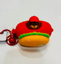 Cute Burger Dog Keychain – Cartoon Bag Charm & Key Holder