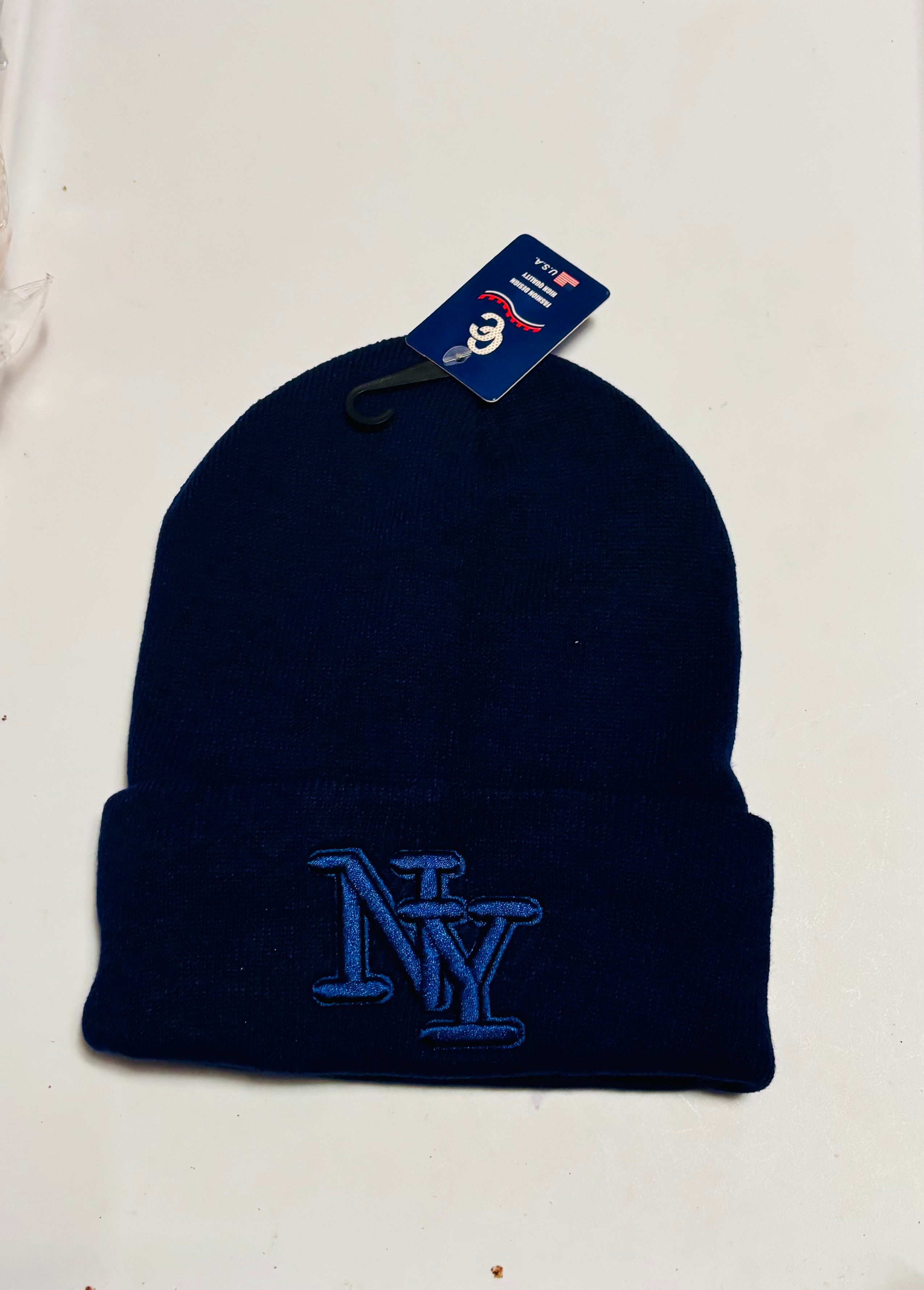 Embroidered Knit Beanie Hat – Warm Winter Cuffed Beanie Unisex