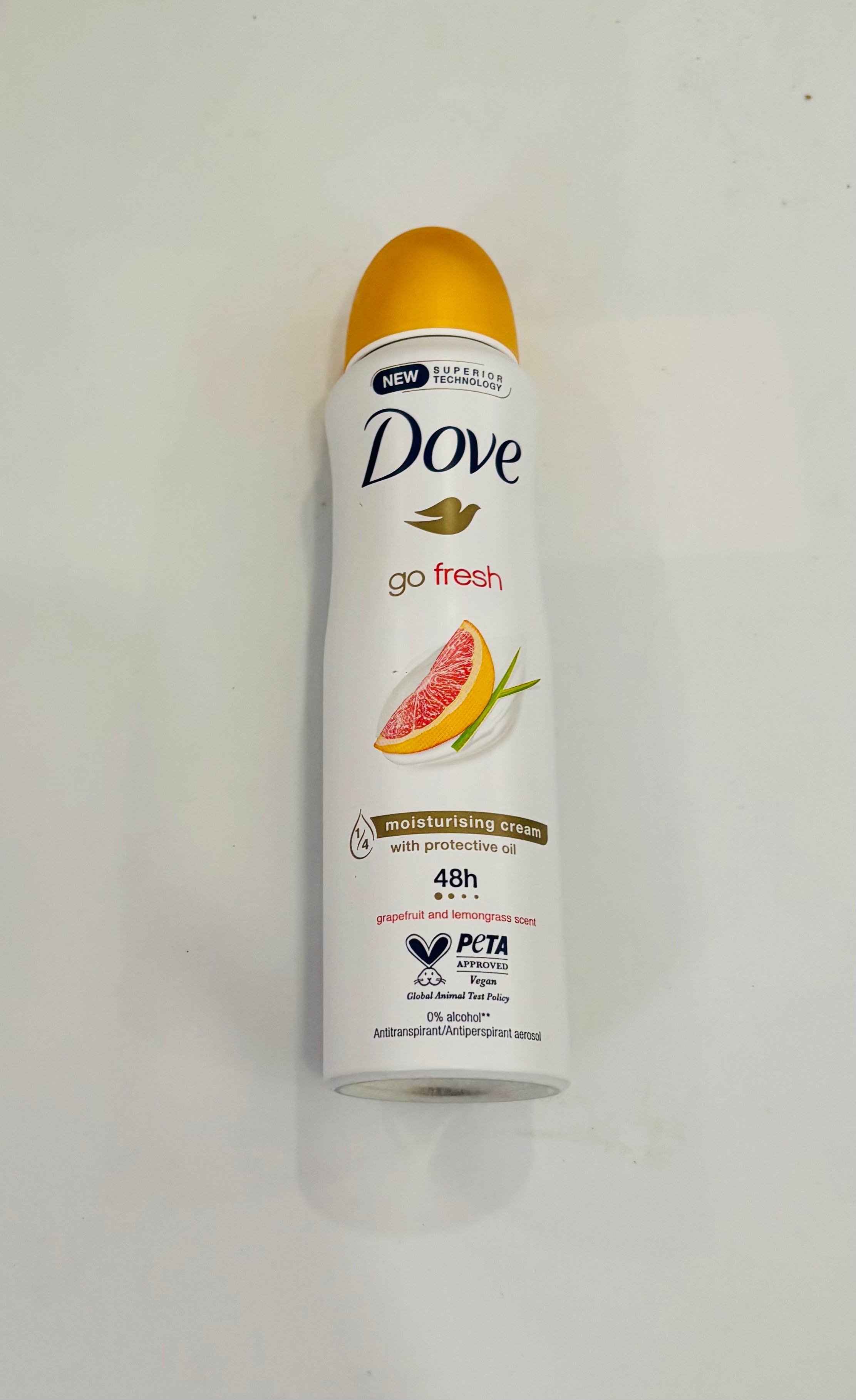 Dove Go Fresh Grapefruit & Lemongrass Antiperspirant Spray – 48H Protection, 0% Alcohol