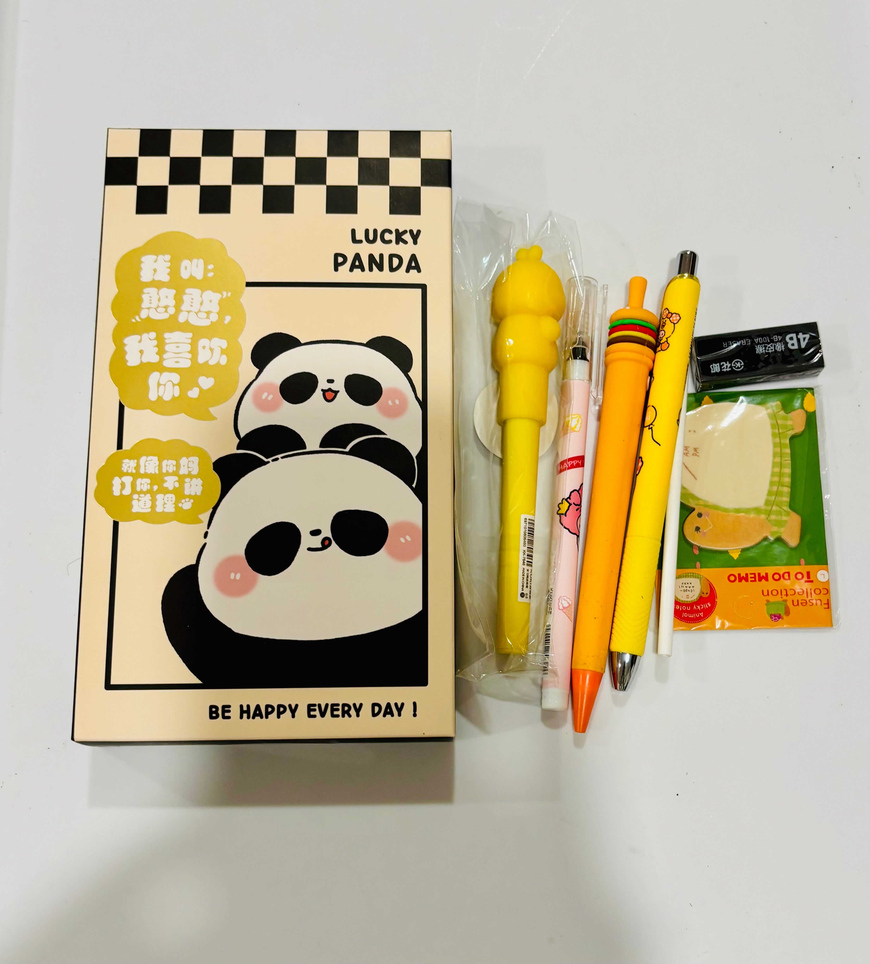 Cute Panda Stationery Gift Set – Pen, Sticky Notes & Accessories