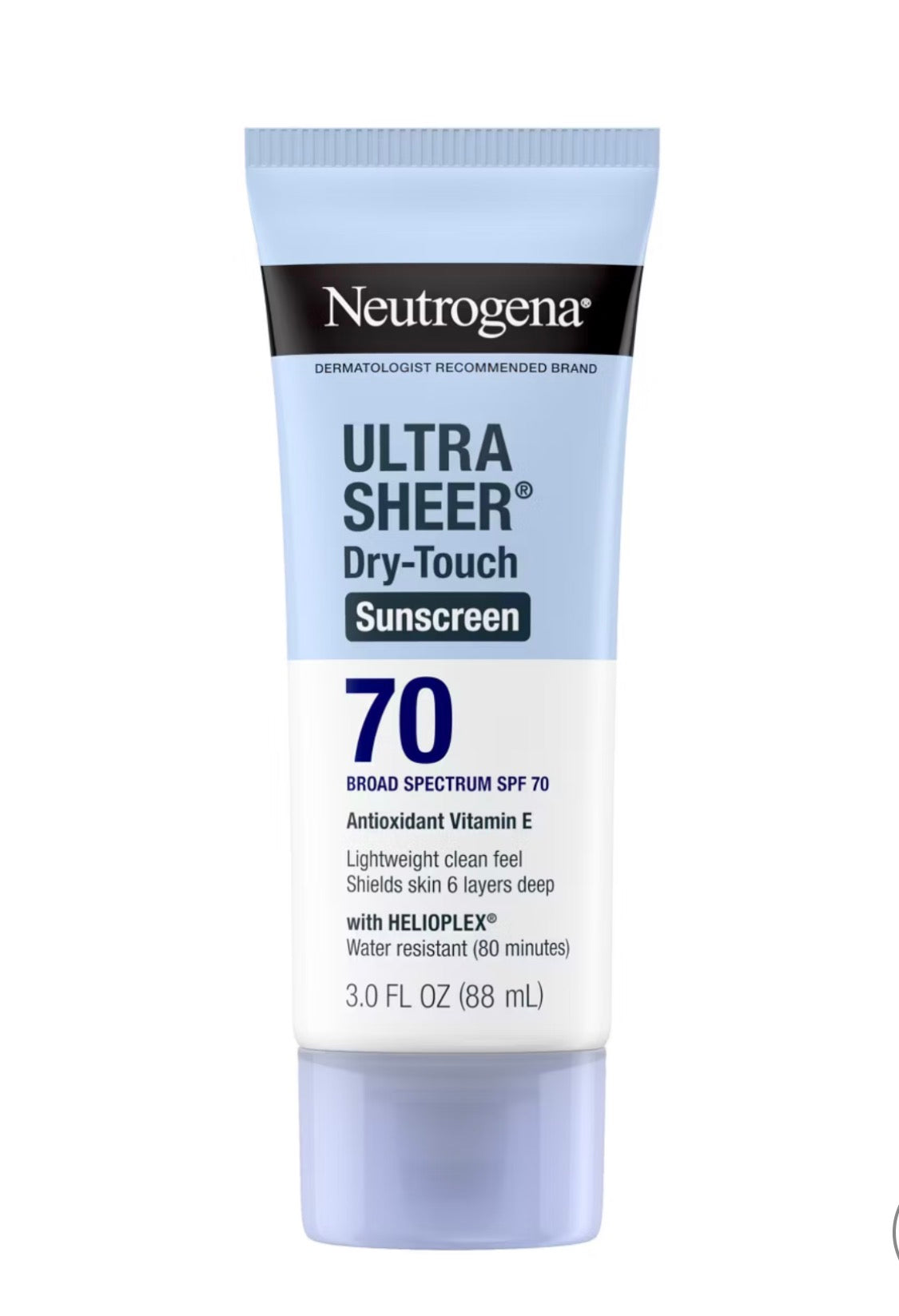 Neutrogena Ultra Sheer Dry-Touch Sunscreen SPF 70 Broad Spectrum Water Resistant Sunscreen 3oz
