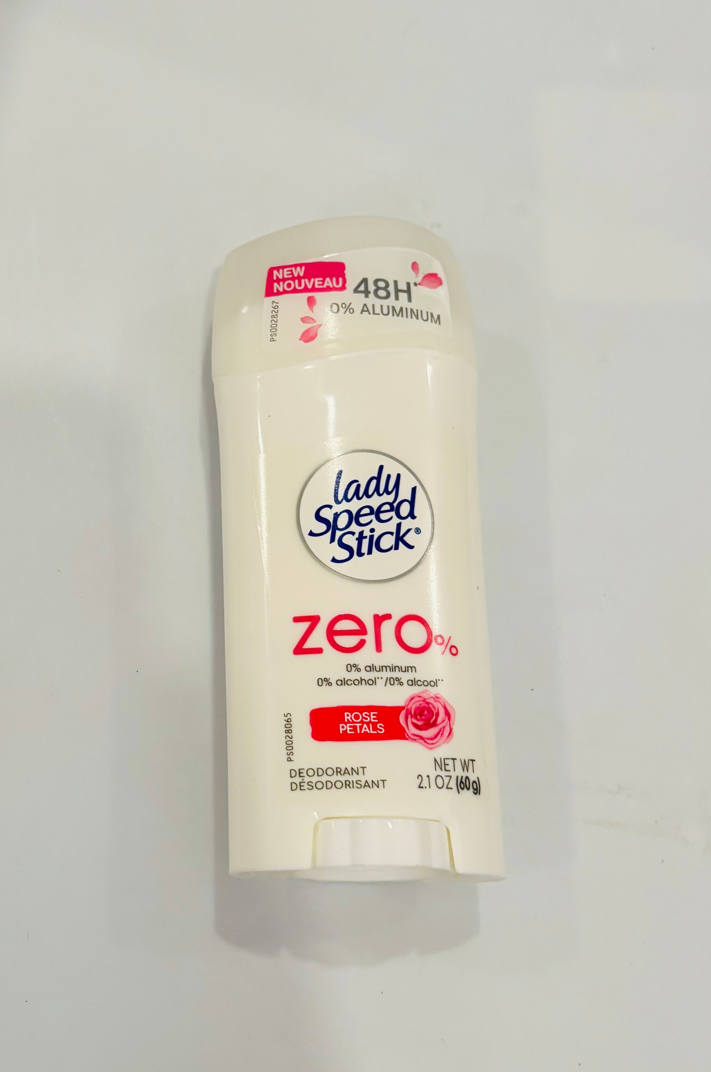 Lady Speed Stick Zero Aluminum Deodorant Rose Petals 2.1oz – 48H Protection