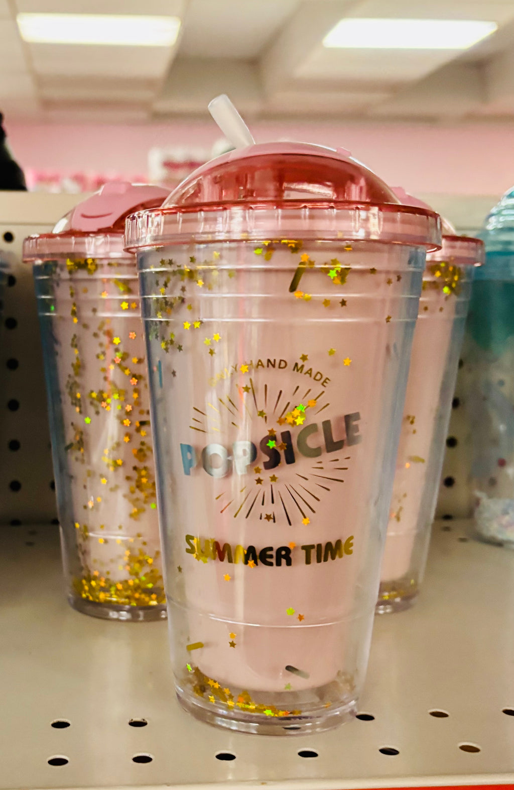 Cute Ice Cream Tumbler with Straw – Reusable Summer Cup (Blue)