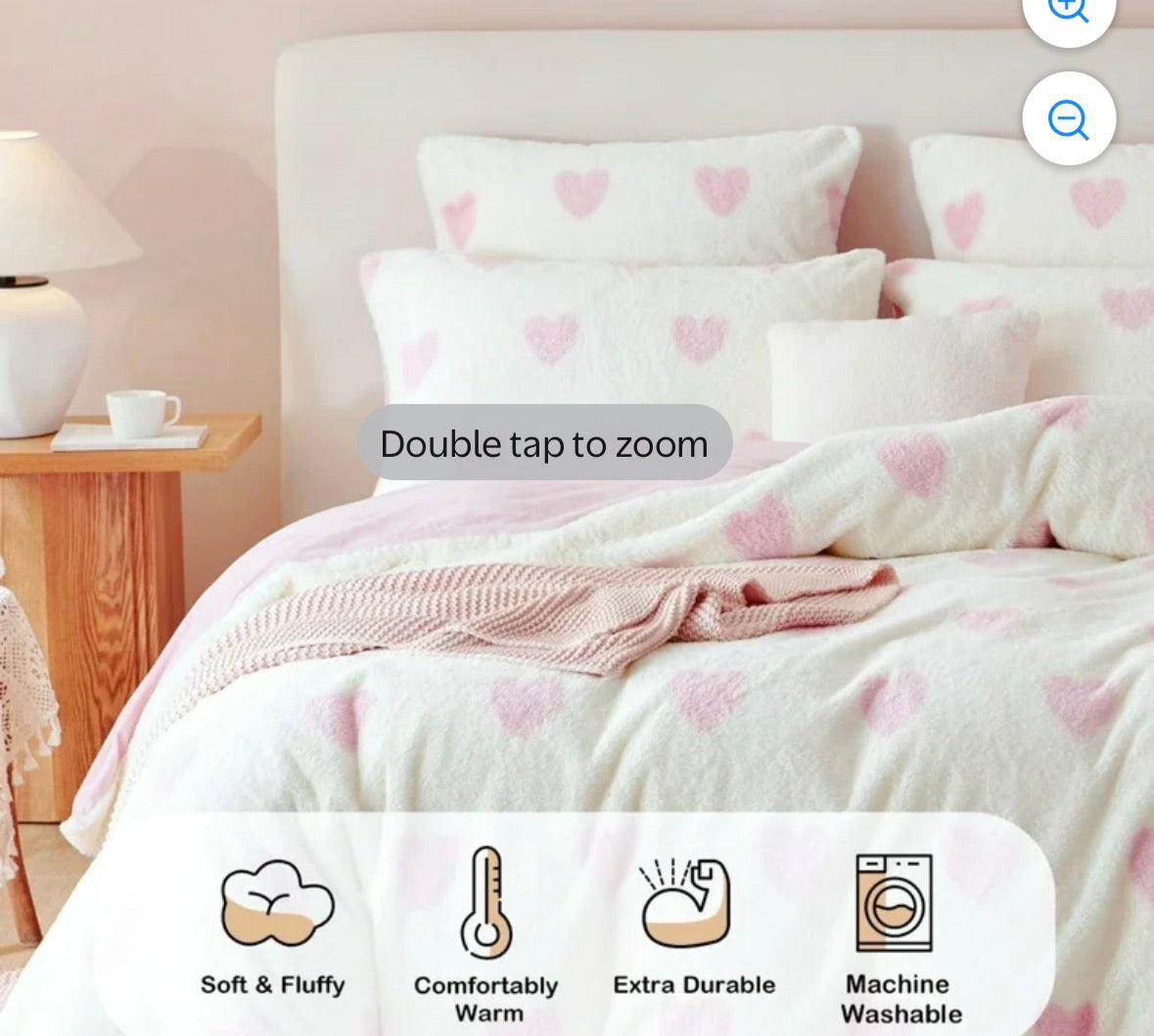 Heart Plush sheet Soft Fluffy Bedding Set