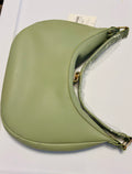 Women’s Crescent Shoulder Bag – Minimalist PU Leather Hobo Bag, Casual Everyday Purse (Green)