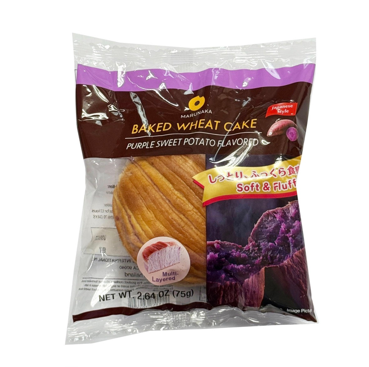 Baked wheat cake with purple sweet potato flavor