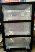 3 Tier Plastic Storage Drawer Cart Rolling Storage Organizer Clear Drawer Storage Unit Home Organization