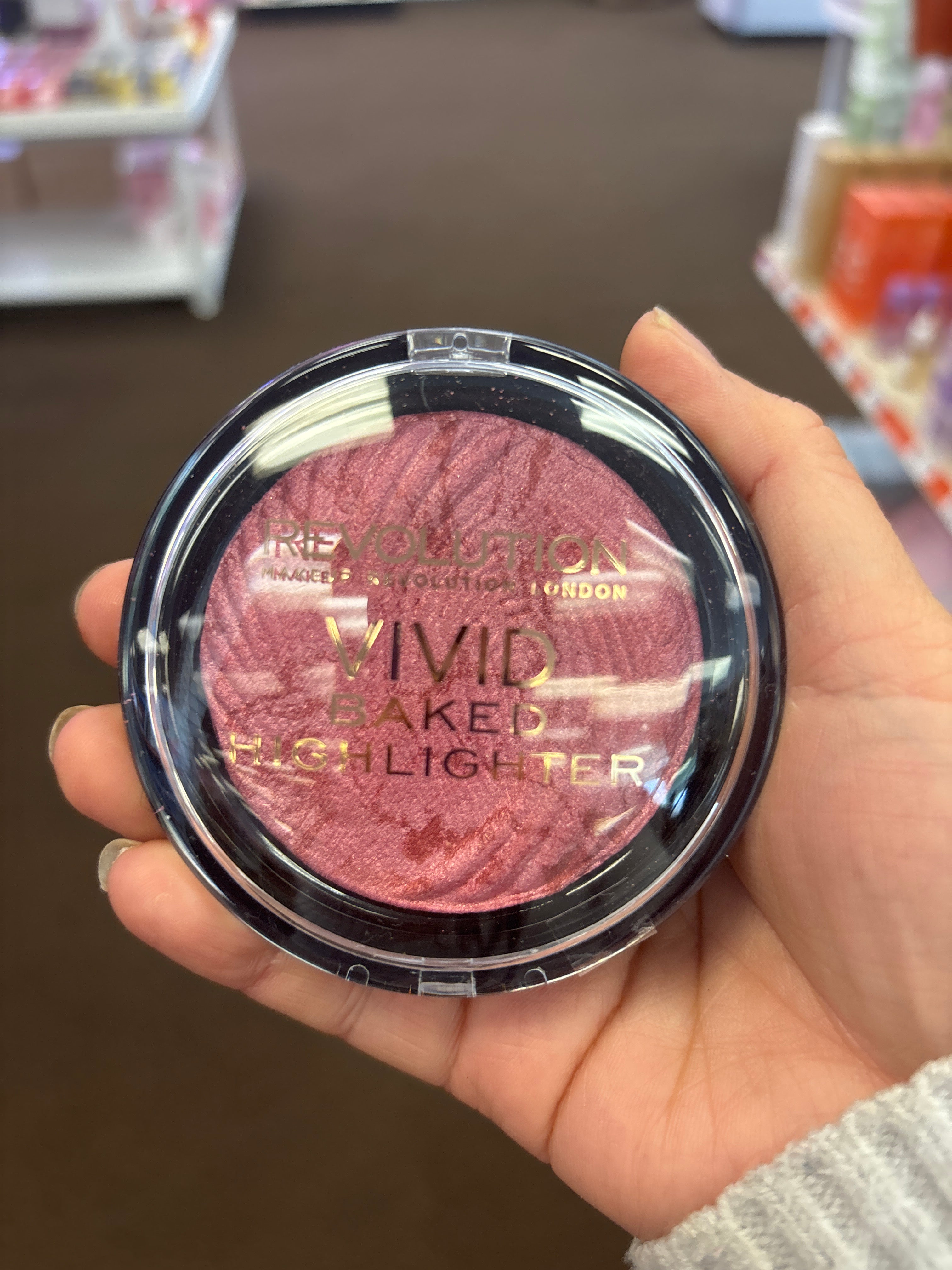 Makeup Revolution Vivid Baked Highlighter – Pink Glow Shimmer Blush Highlight Powder
